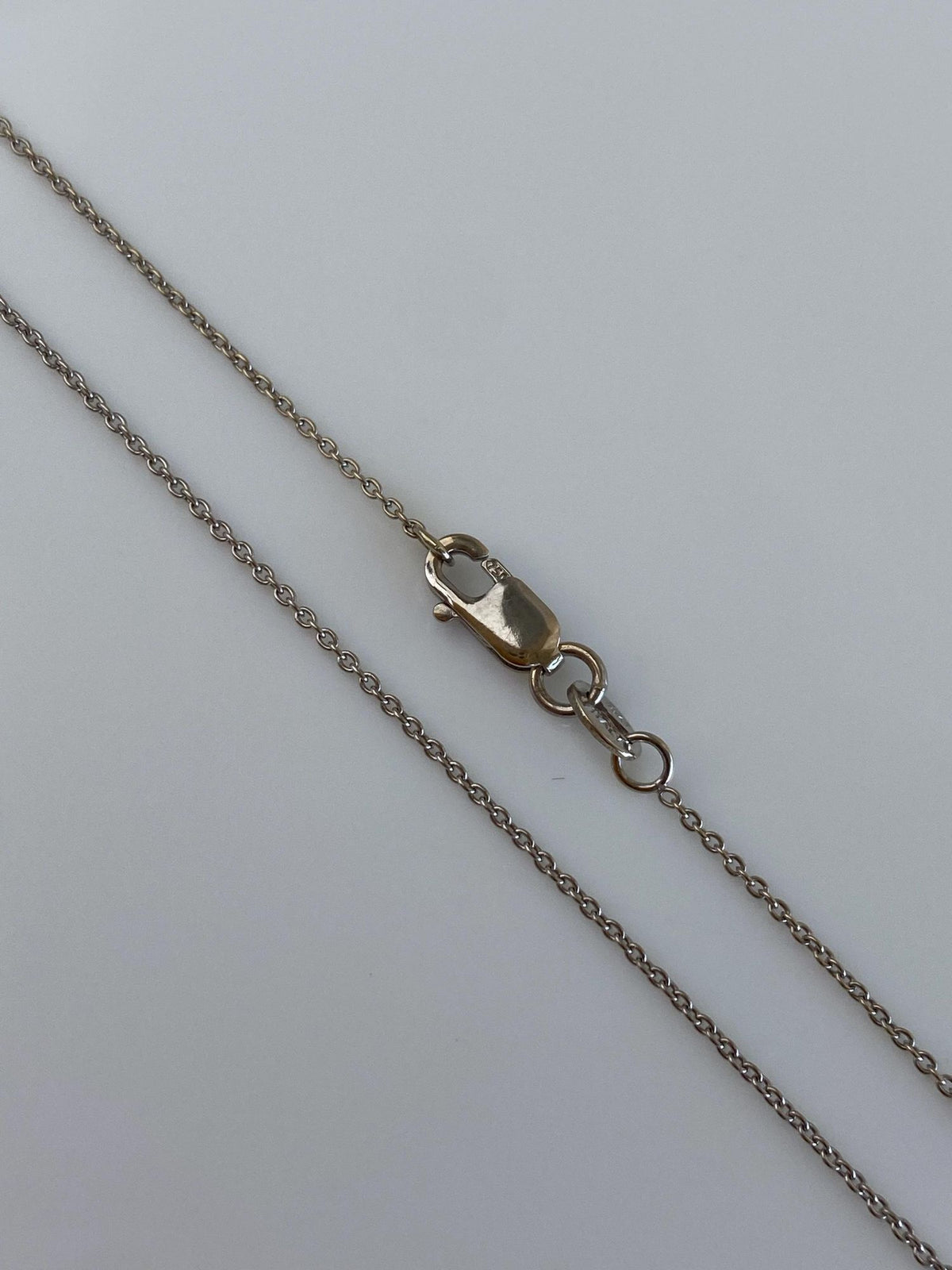 Vintage Solid 18k White Gold Dainty Tight Rolo Chain Necklace - 18 inches