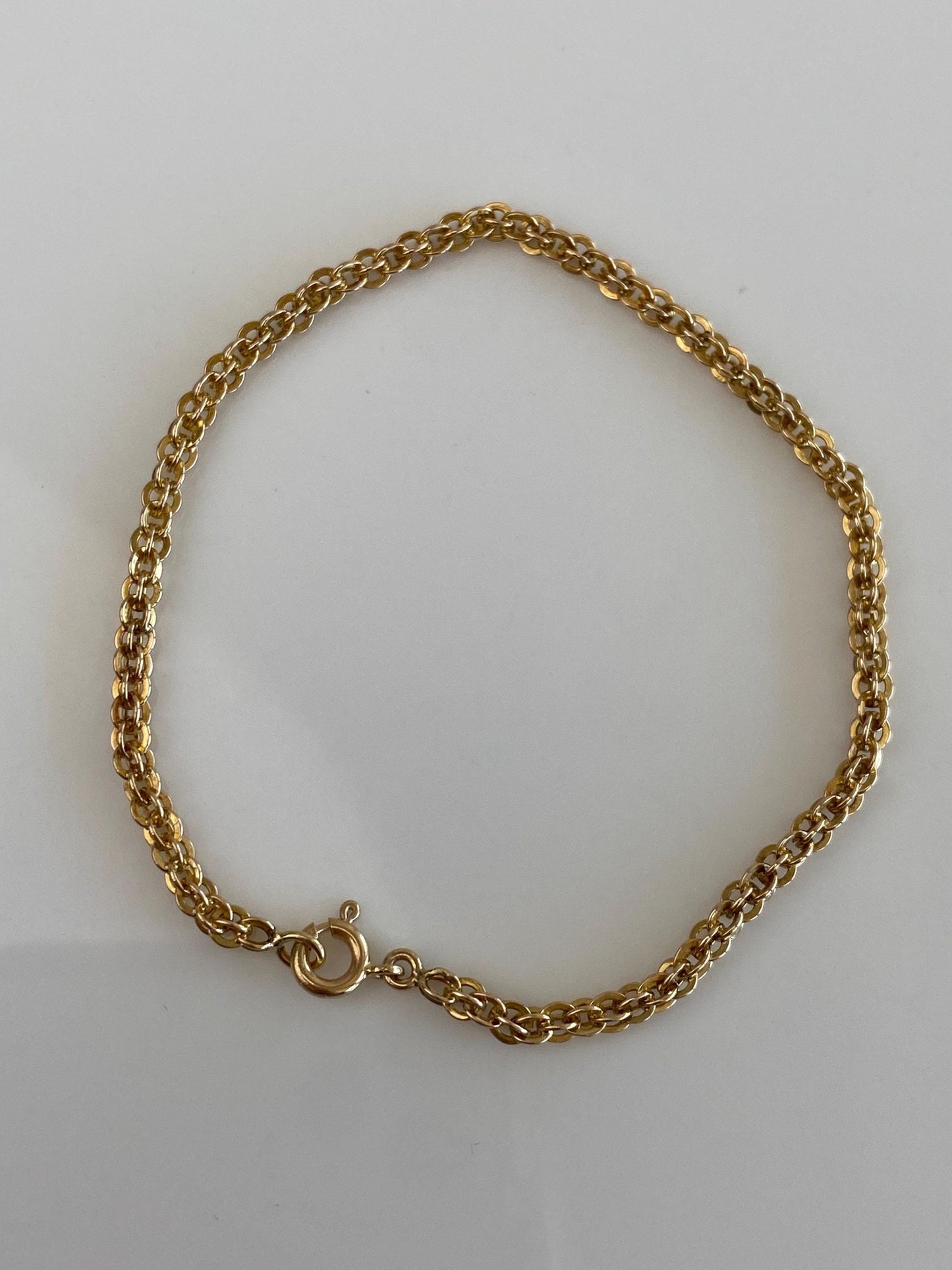 Vintage Solid 10k Yellow Gold Open Weave Chain Bracelet - 7 inches