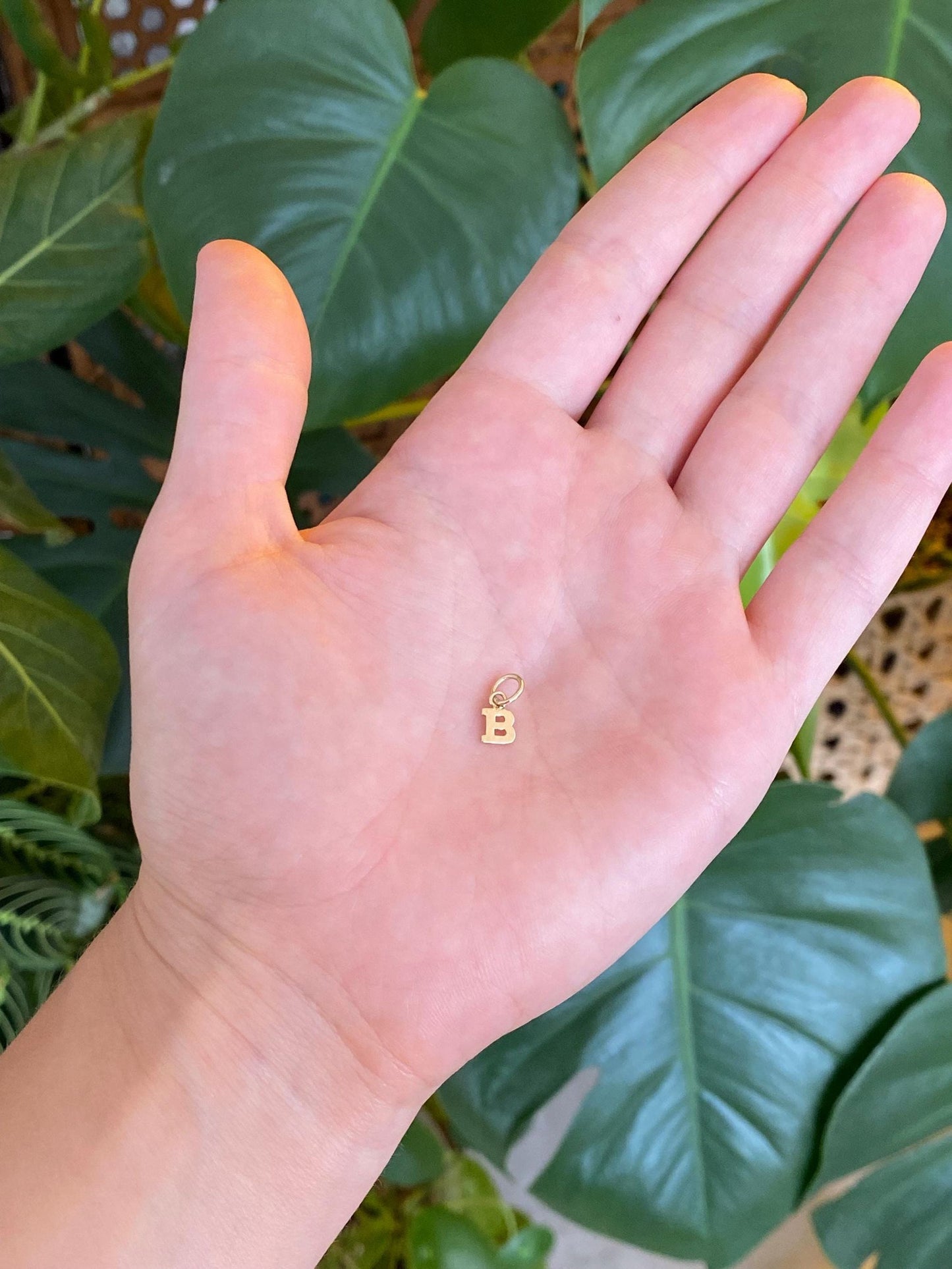 Solid 14k Yellow Gold Initial 'B'  Charm