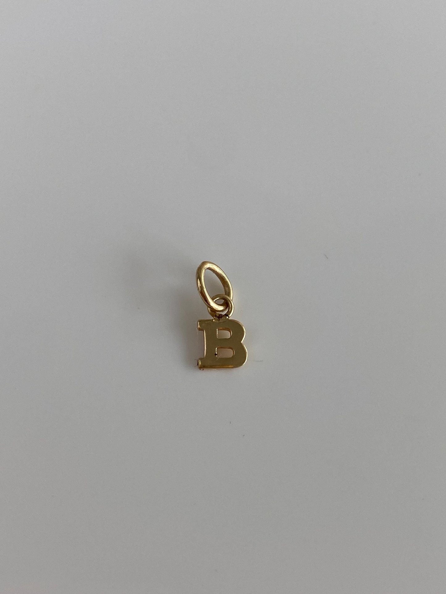 Solid 14k Yellow Gold Initial 'B'  Charm
