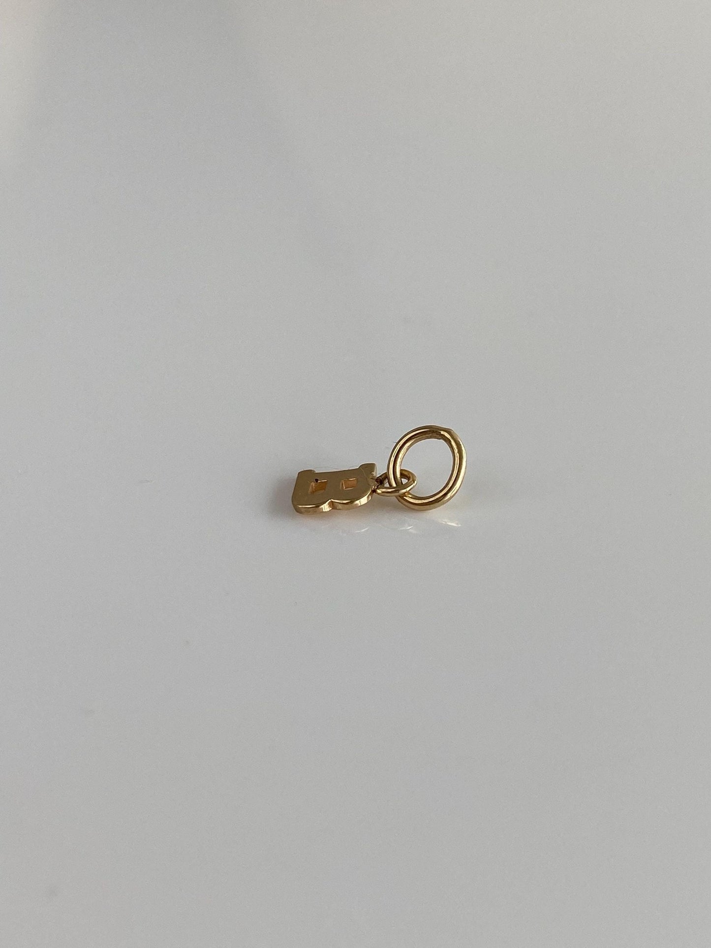 Solid 14k Yellow Gold Initial 'B'  Charm