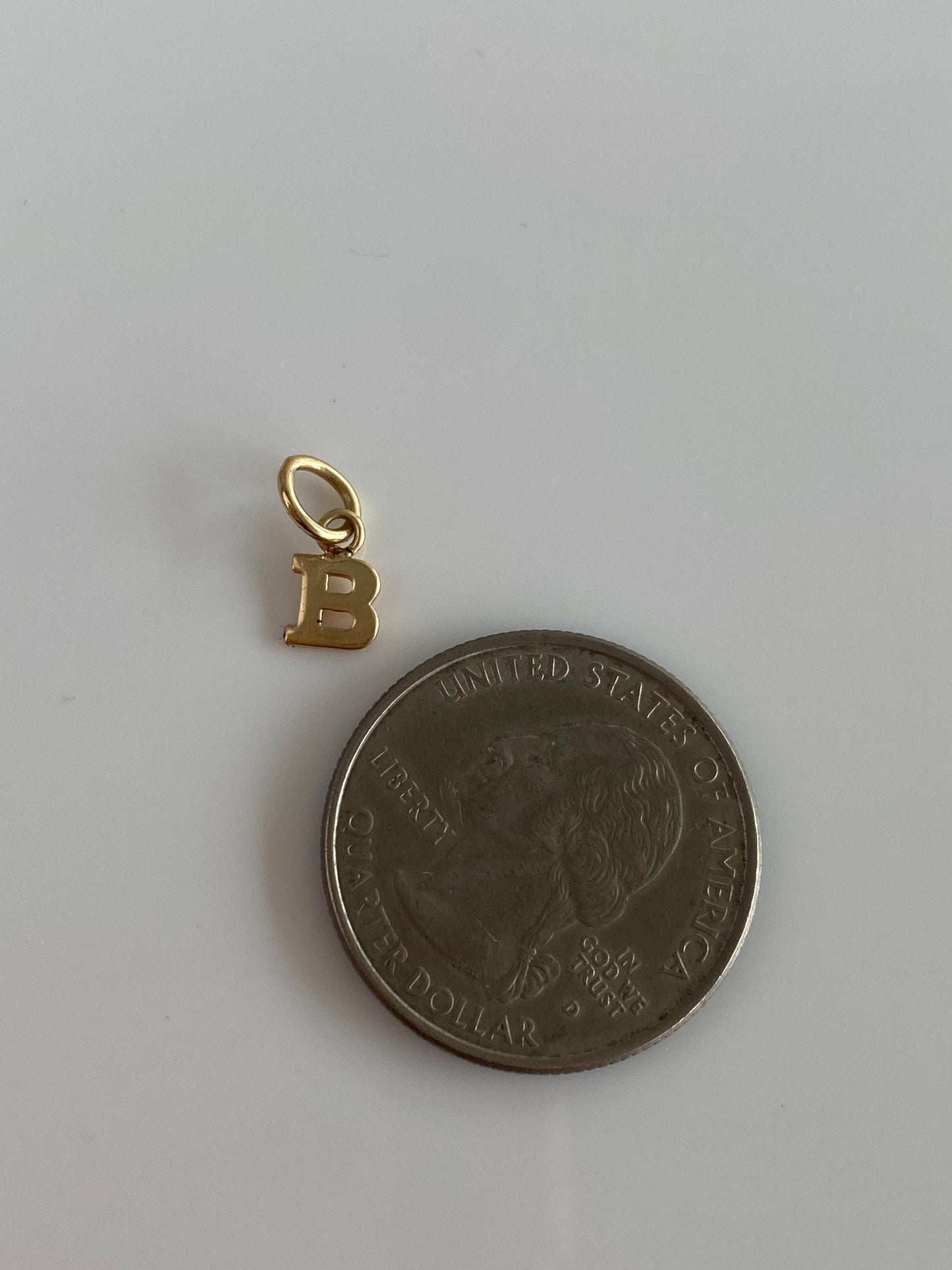 Solid 14k Yellow Gold Initial 'B'  Charm