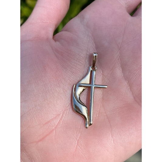 Vintage Solid 10k Yellow Gold Methodist Cross Charm