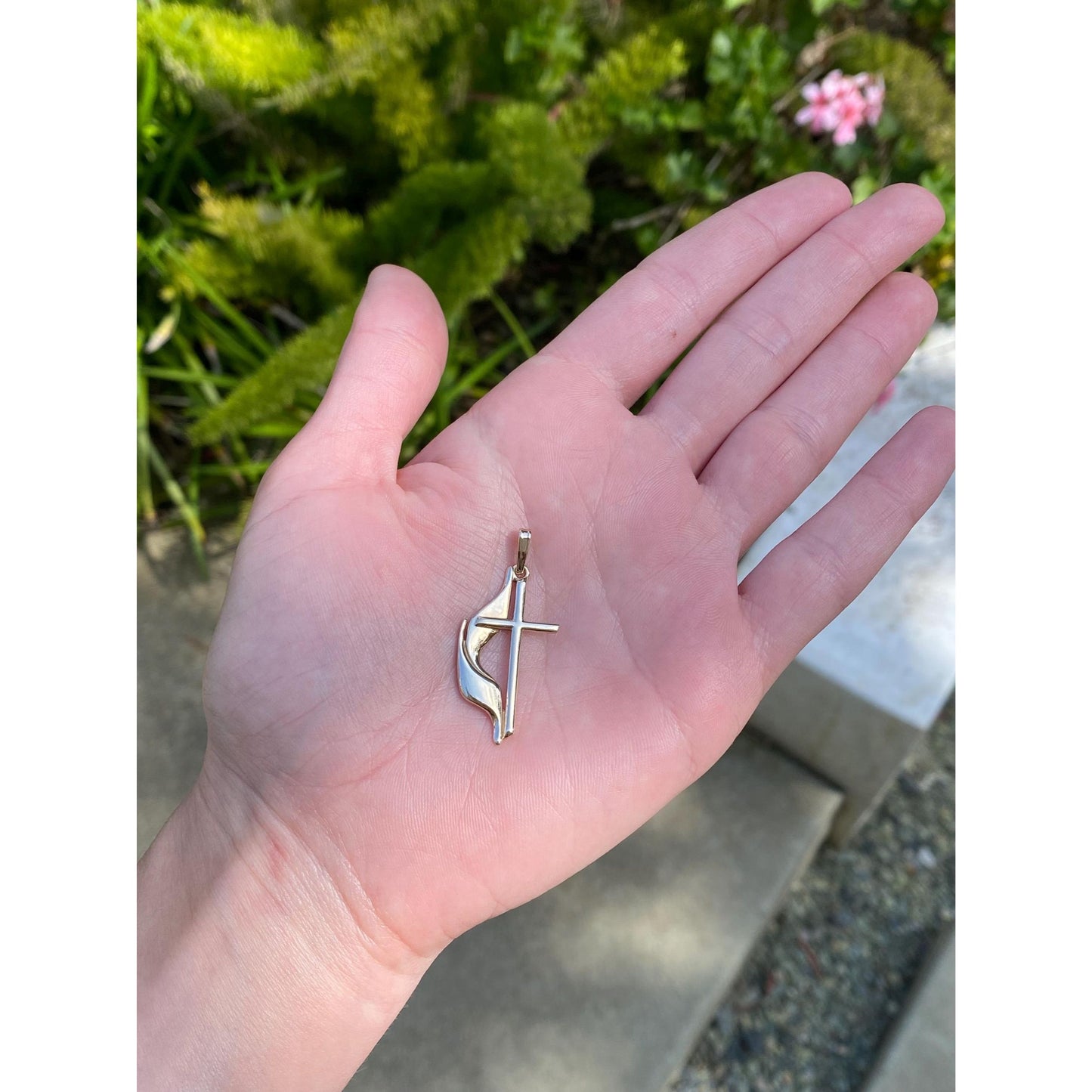 Vintage Solid 10k Yellow Gold Methodist Cross Charm