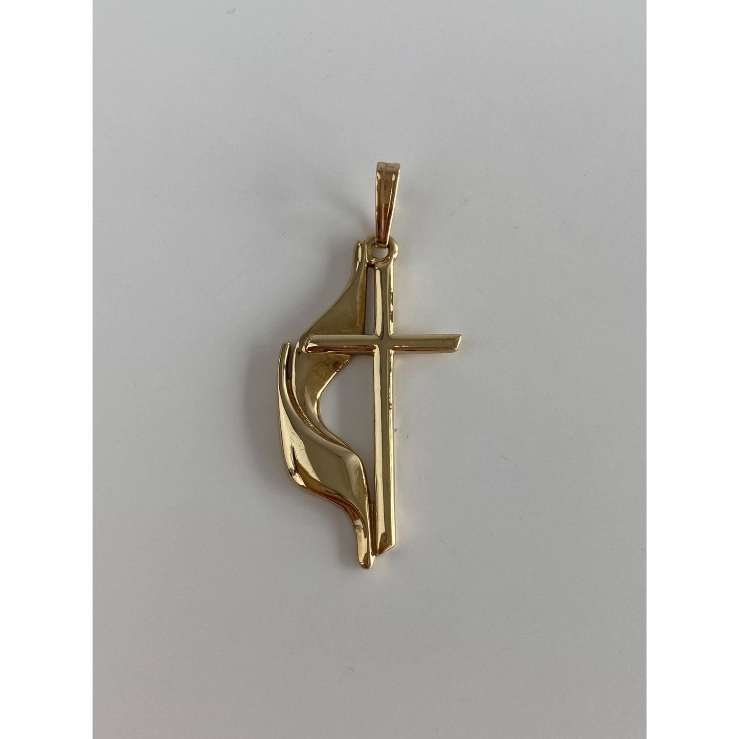 Vintage Solid 10k Yellow Gold Methodist Cross Charm