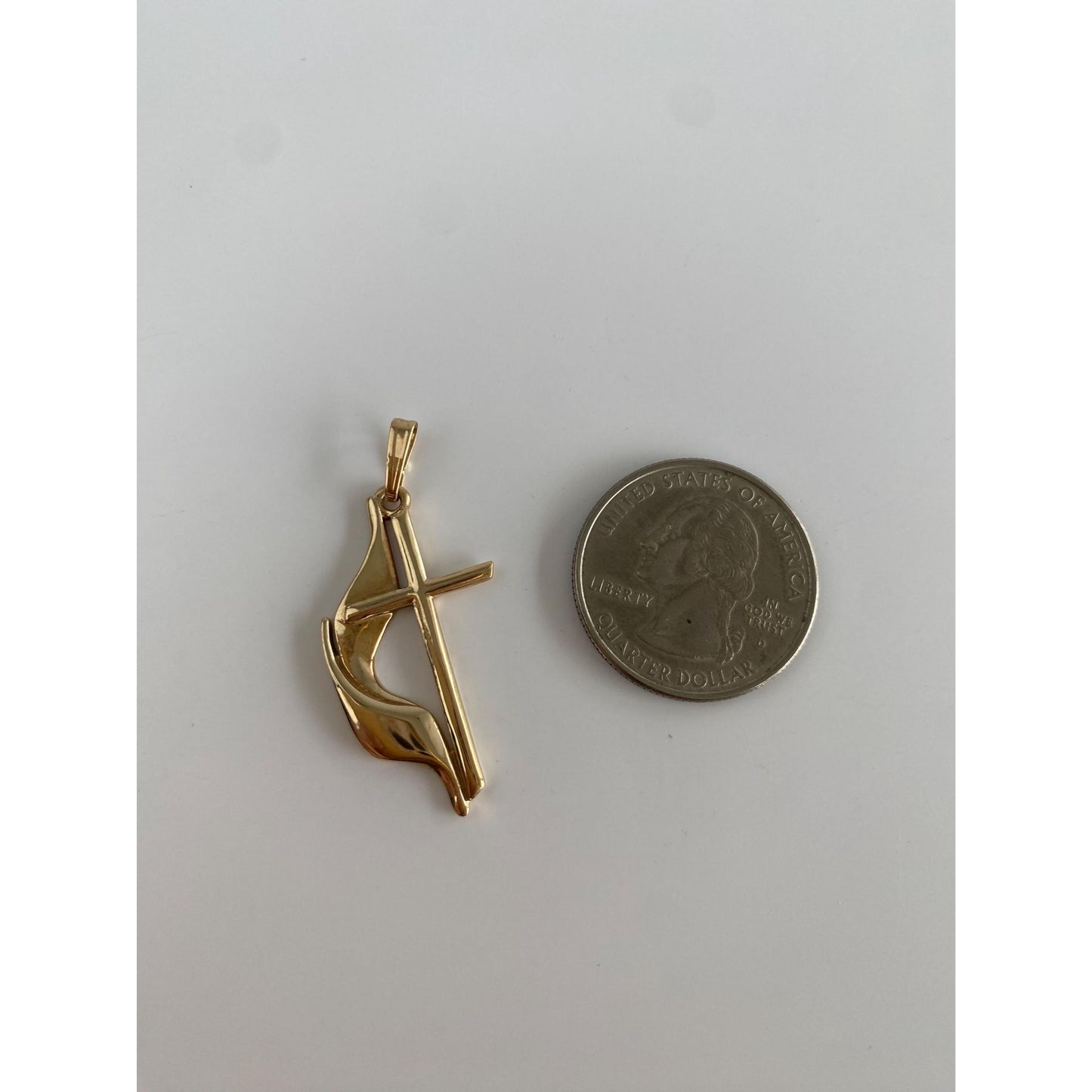 Vintage Solid 10k Yellow Gold Methodist Cross Charm