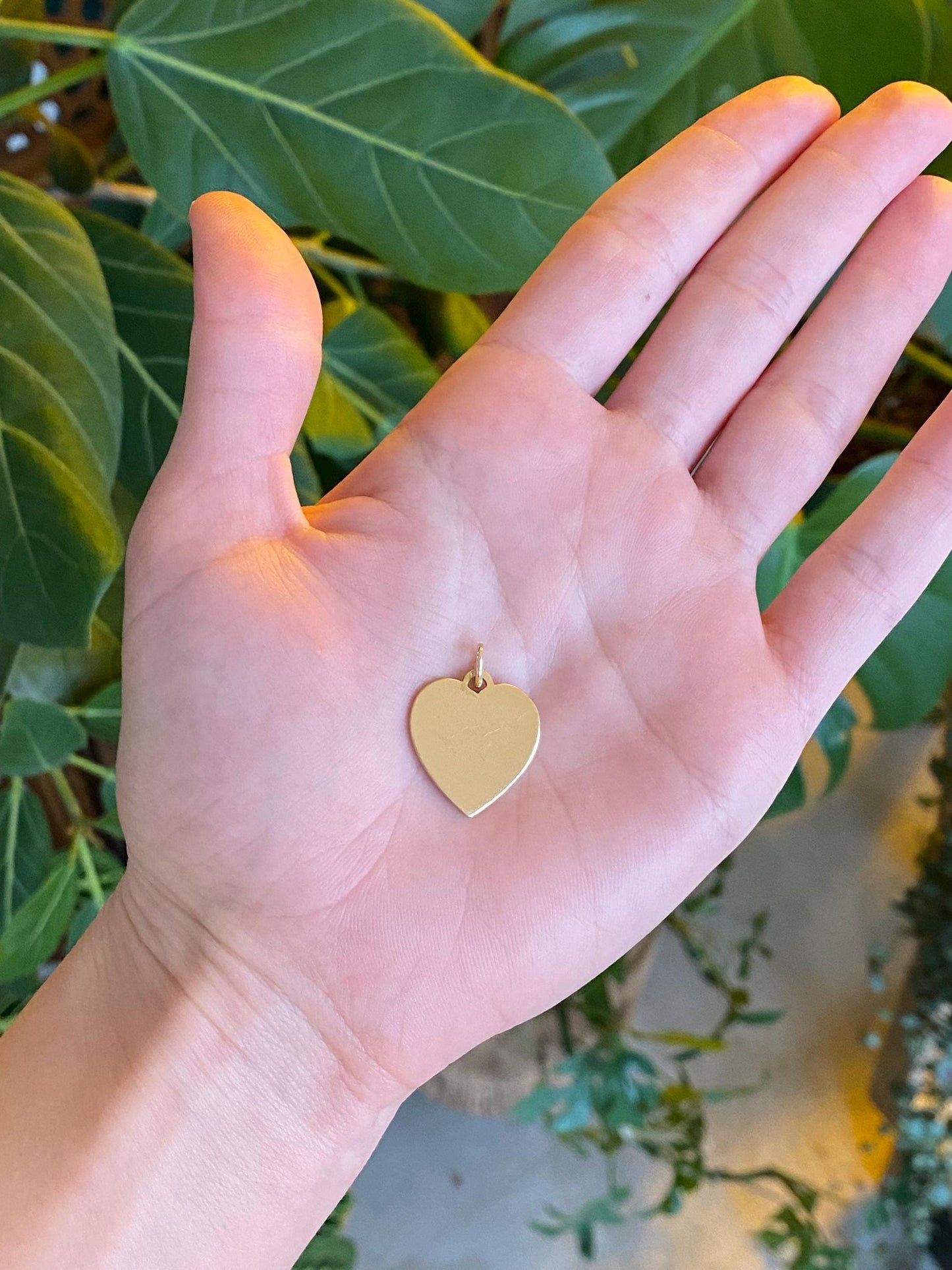 Vintage Solid 14k Yellow Gold Heart Charm
