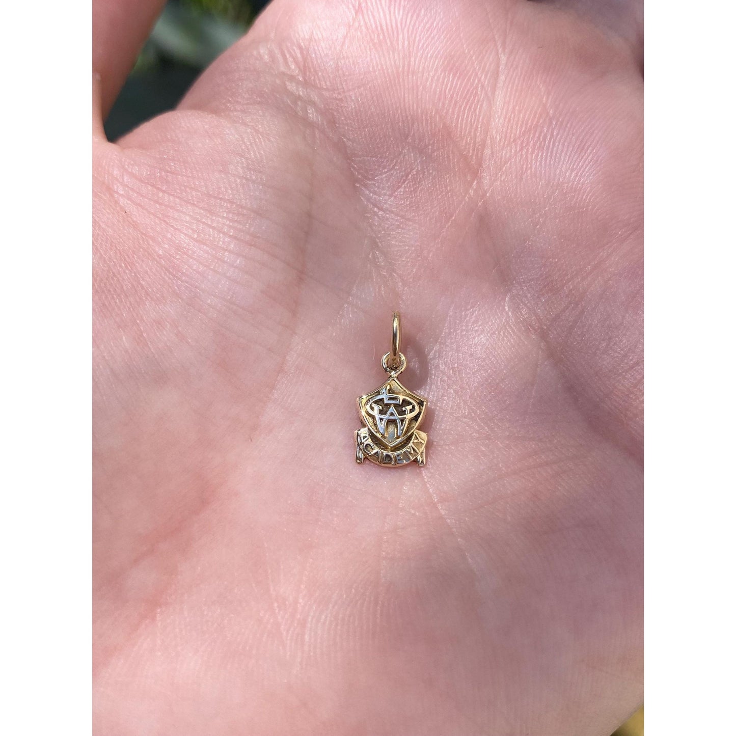 Vintage Solid 10k Yellow Gold W Academy Charm