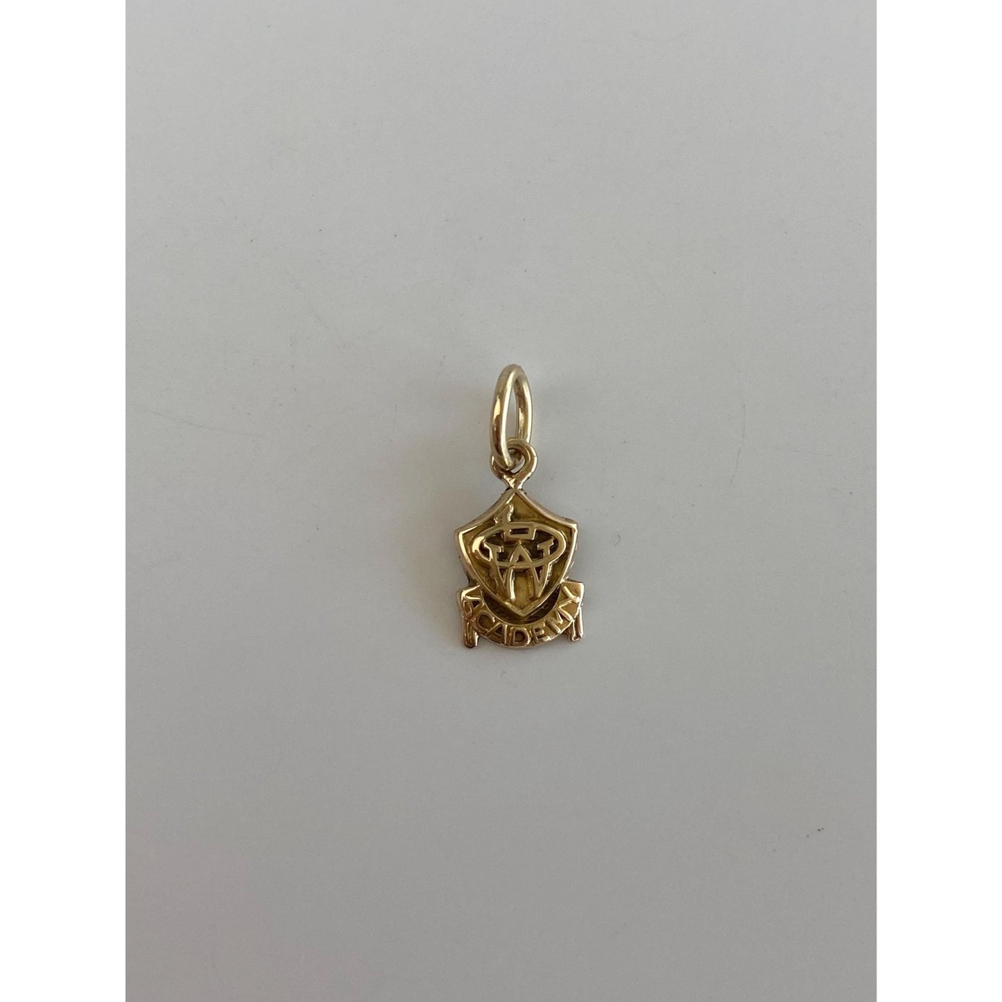 Vintage Solid 10k Yellow Gold W Academy Charm