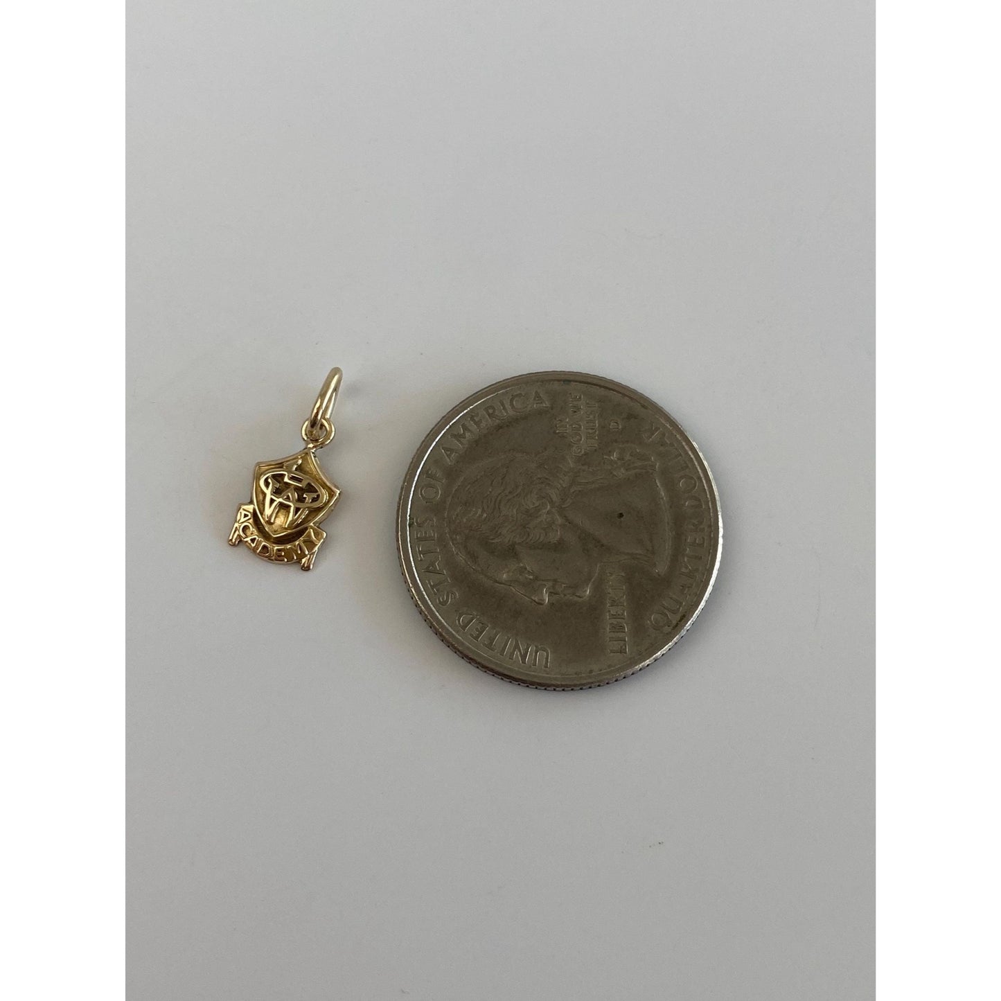Vintage Solid 10k Yellow Gold W Academy Charm
