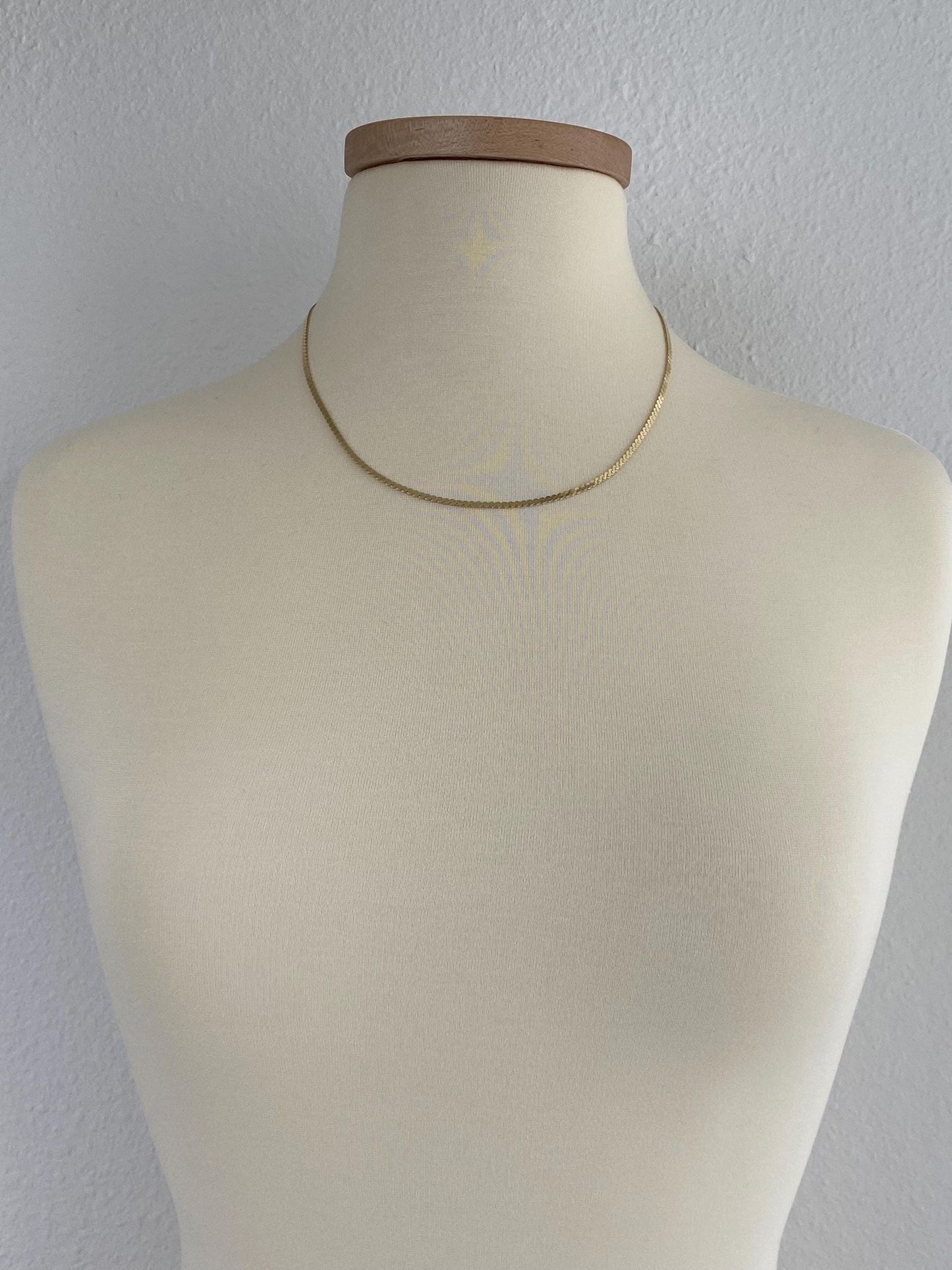 Vintage Solid 14k Yellow Gold Chunky Serpentine Chain Necklace - 20 inches