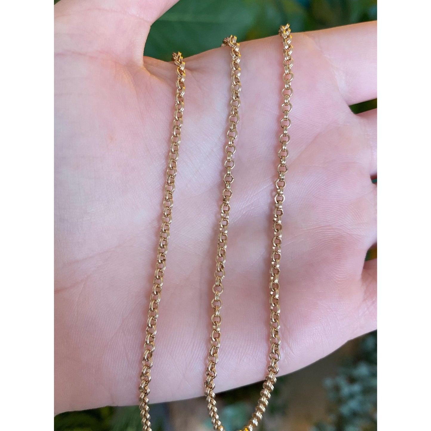 Vintage Solid 12k Gold Rolo Chain Necklace - 20.5 inches