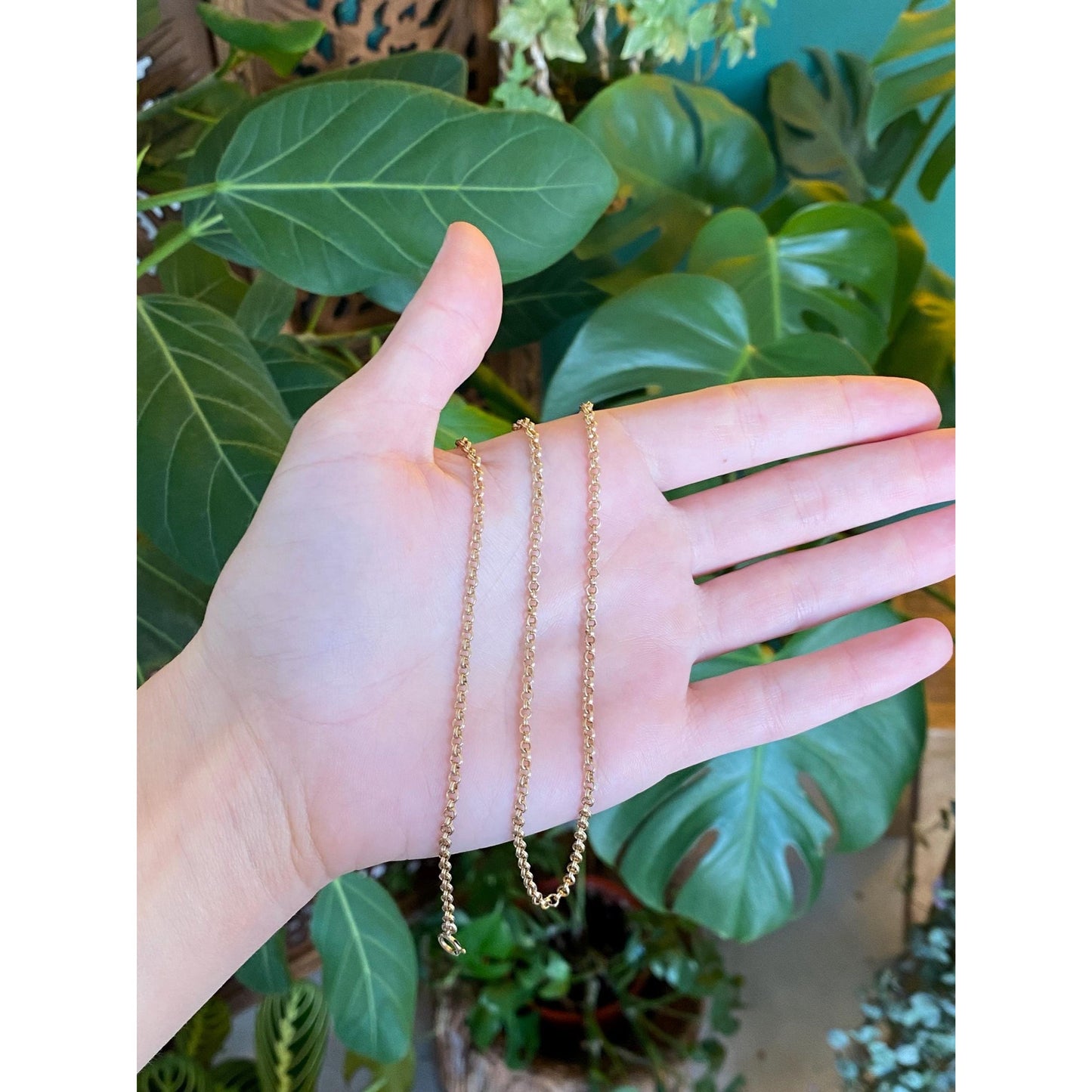 Vintage Solid 12k Gold Rolo Chain Necklace - 20.5 inches