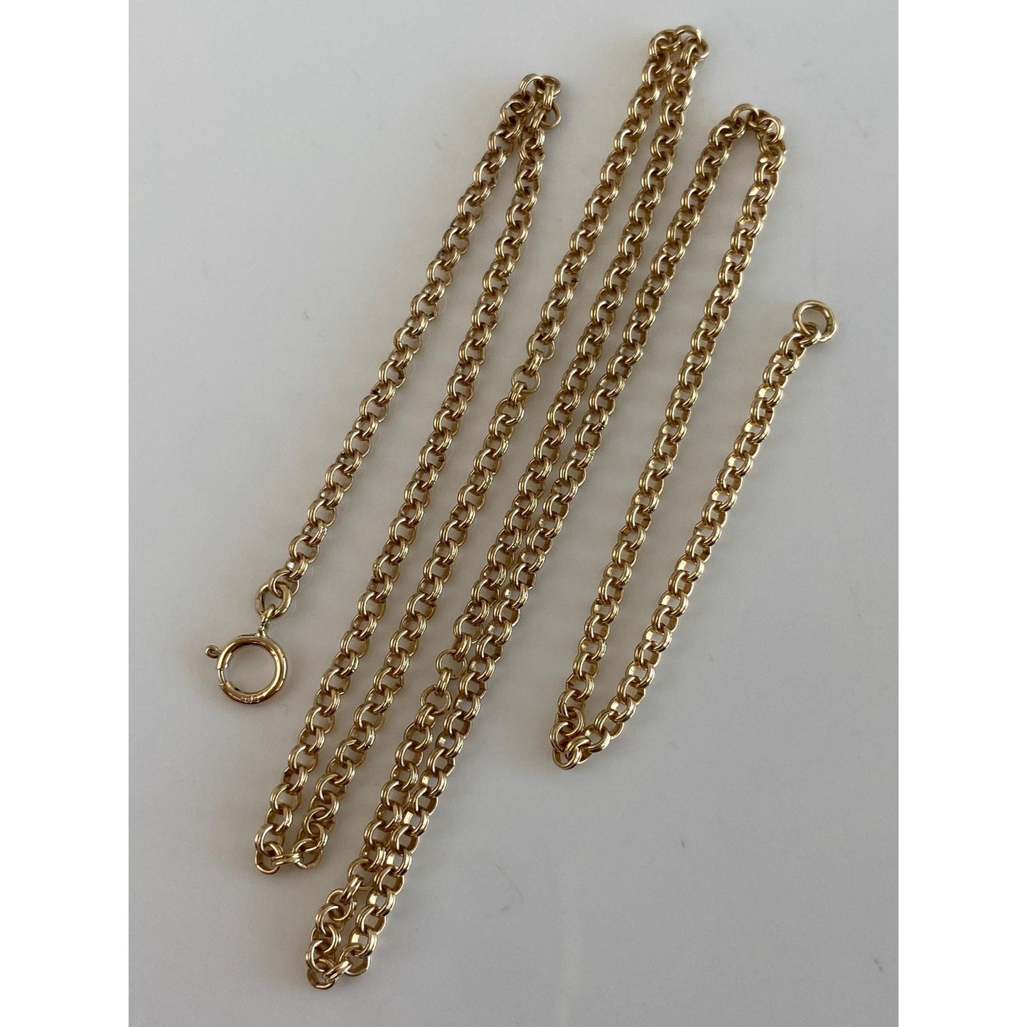 Vintage Solid 12k Gold Rolo Chain Necklace - 20.5 inches