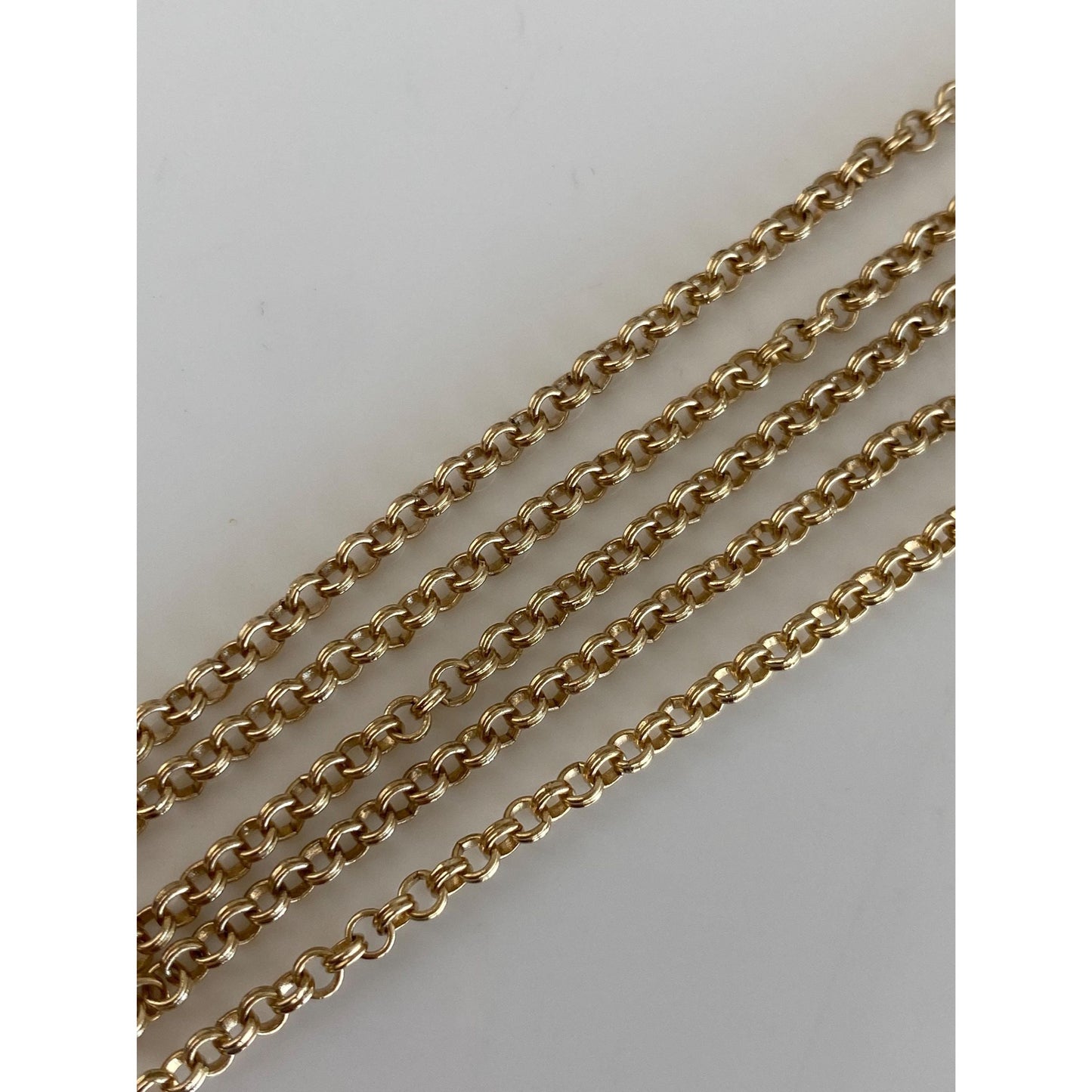 Vintage Solid 12k Gold Rolo Chain Necklace - 20.5 inches