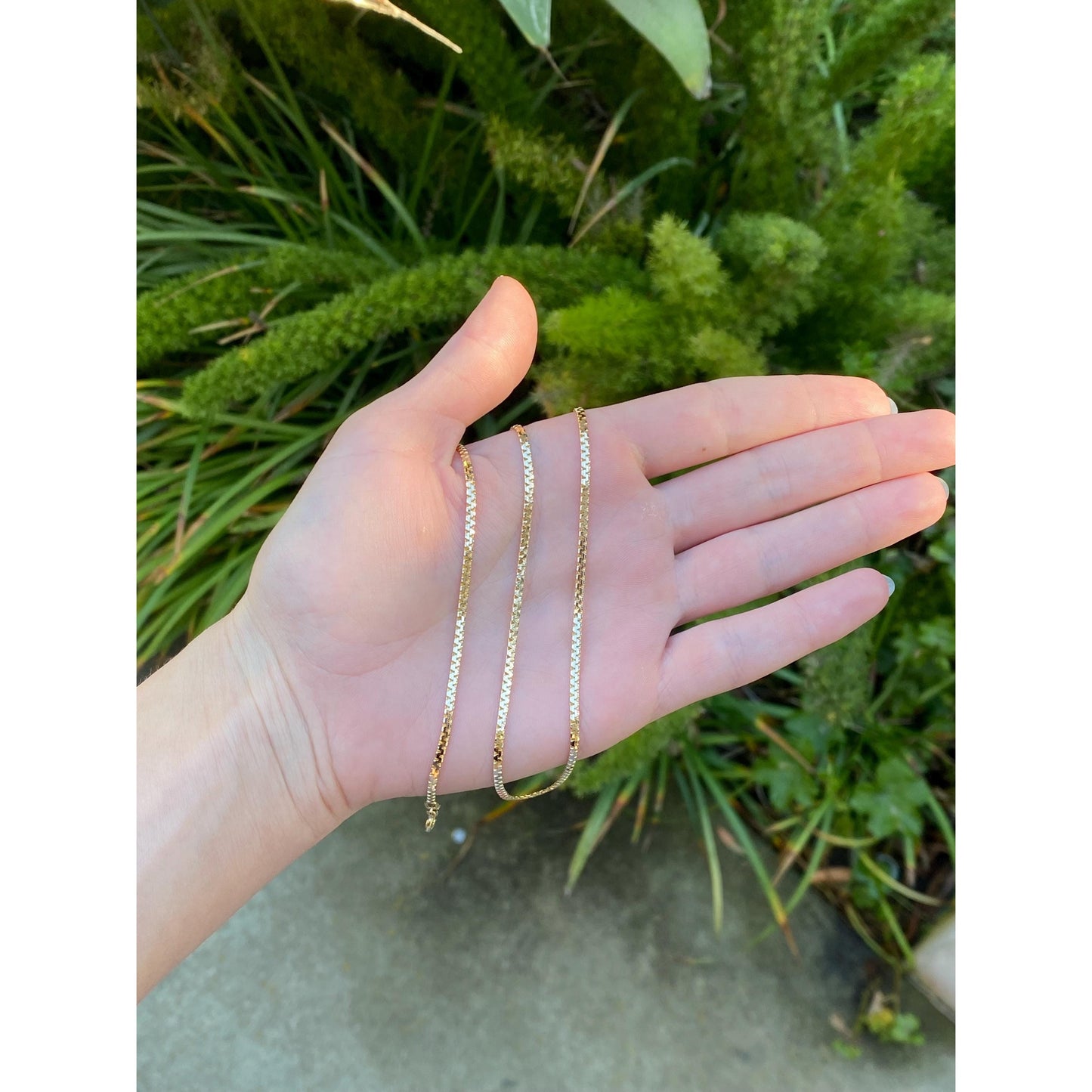 Vintage Solid 14k Yellow Gold Fancy Flat Chain Necklace - 23.75 inches