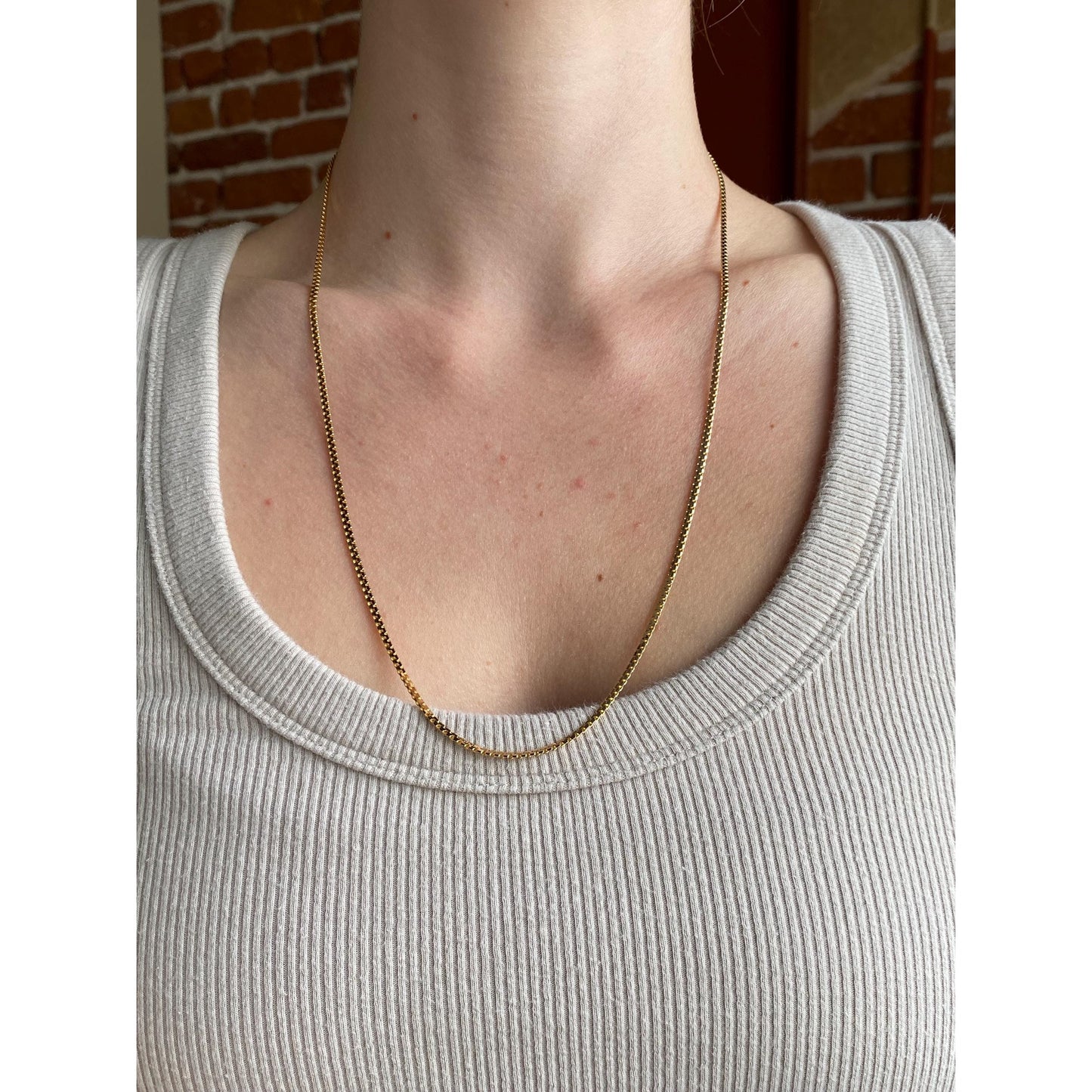 Vintage Solid 14k Yellow Gold Fancy Flat Chain Necklace - 23.75 inches