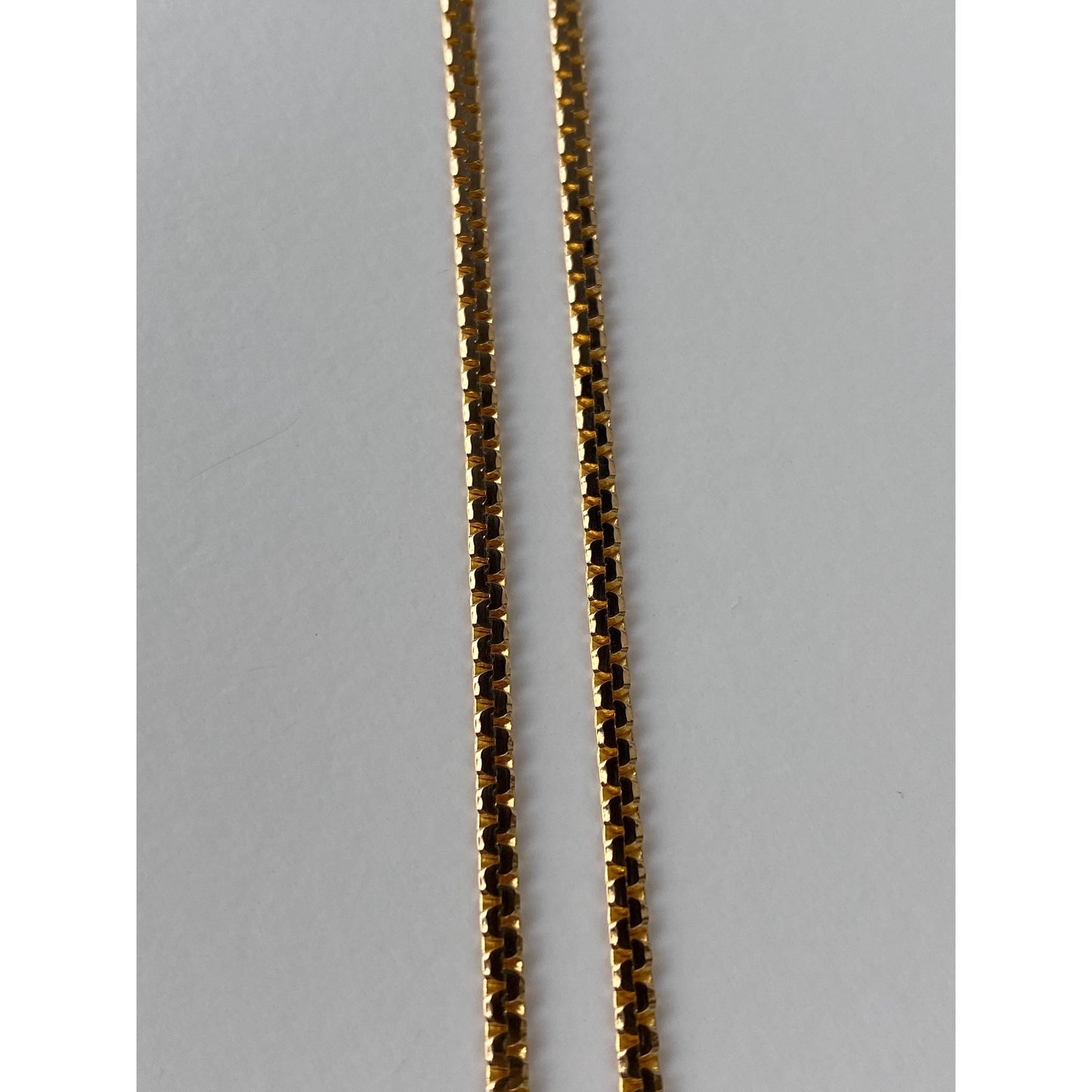 Vintage Solid 14k Yellow Gold Fancy Flat Chain Necklace - 23.75 inches