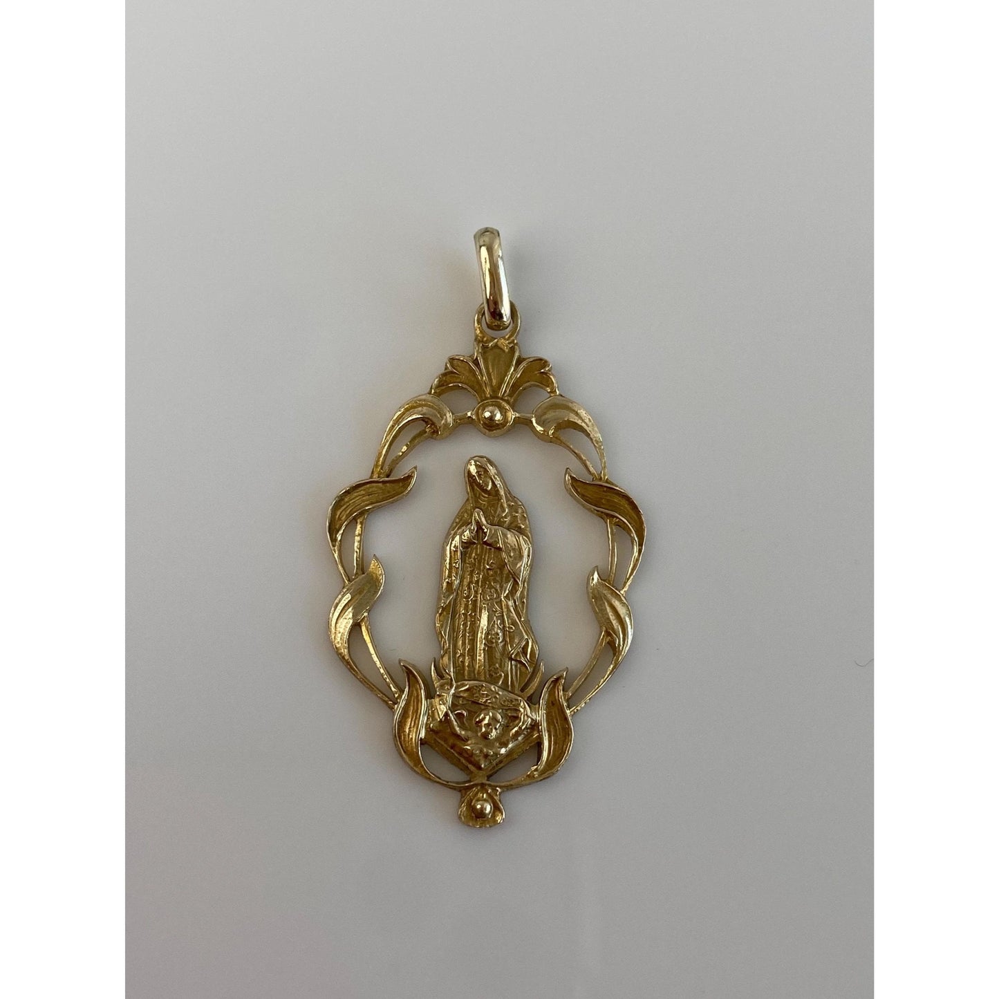 Vintage Solid 10k Yellow Gold Virgin Mary Charm