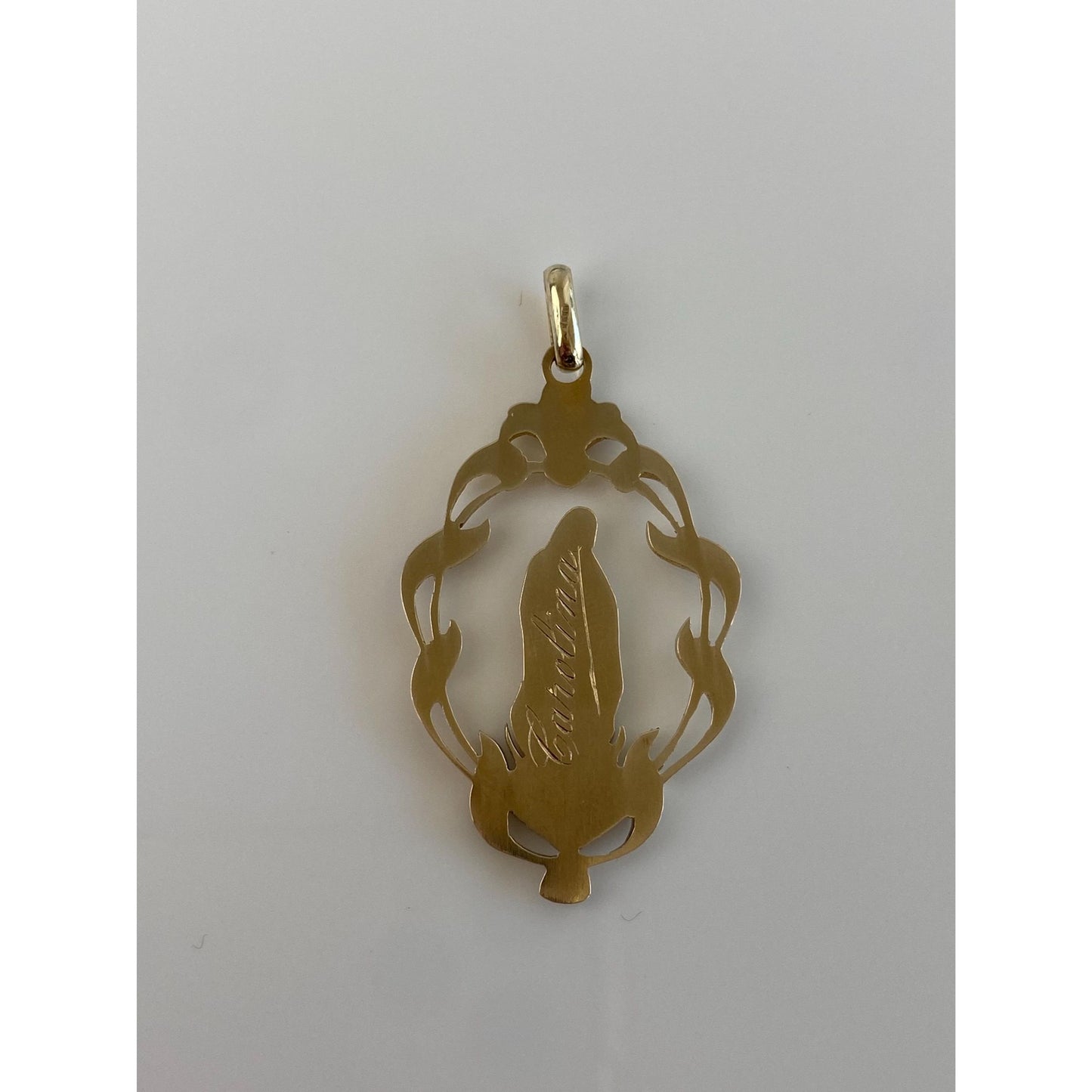 Vintage Solid 10k Yellow Gold Virgin Mary Charm