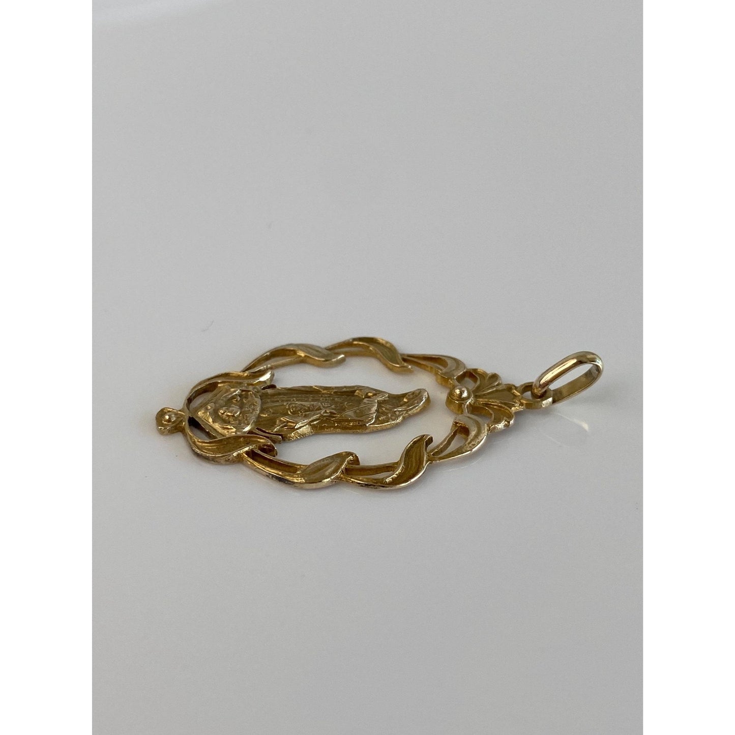 Vintage Solid 10k Yellow Gold Virgin Mary Charm