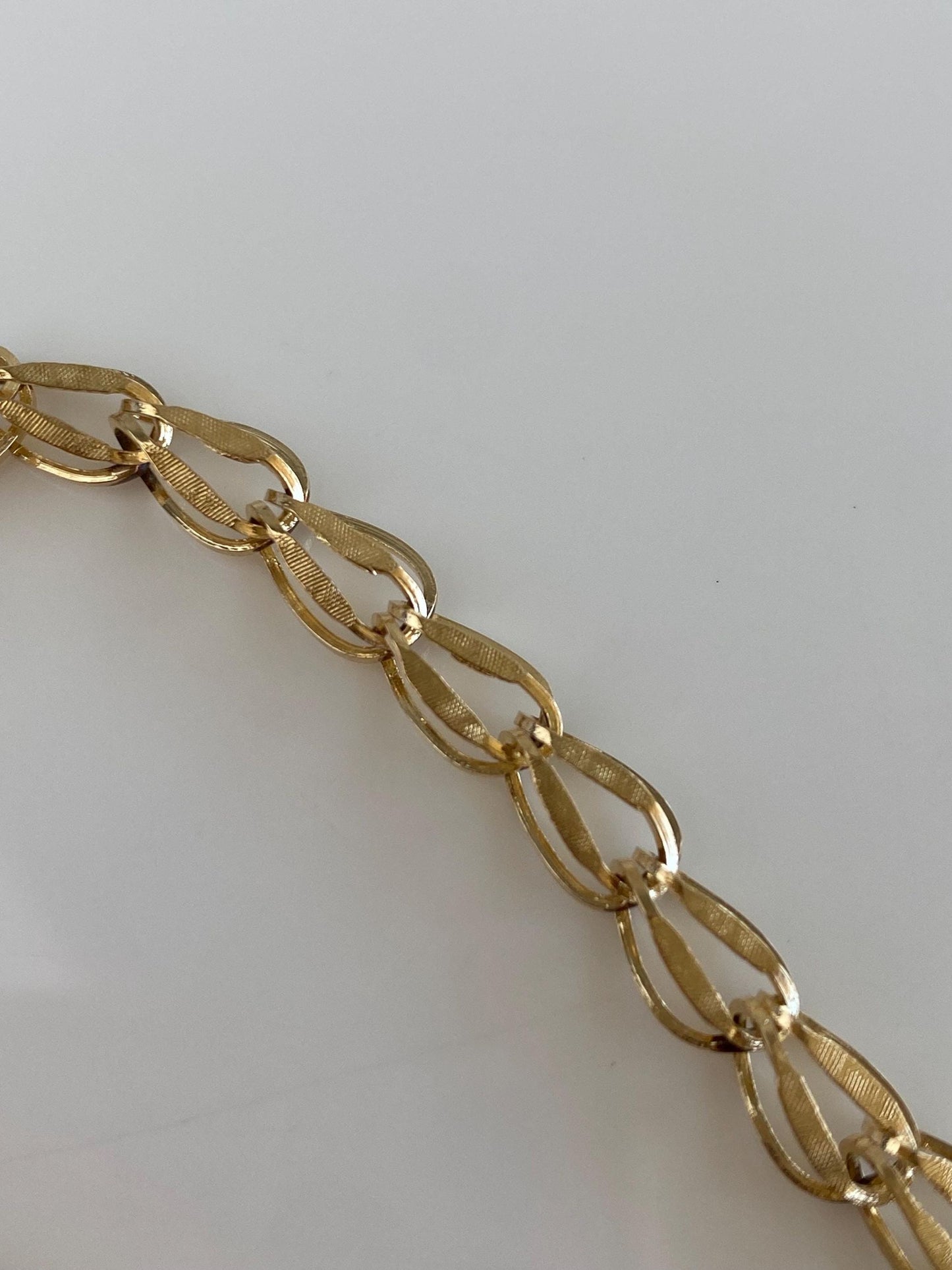 Vintage Solid 14k Yellow Gold Fancy Chain Bracelet - 7.25 inches