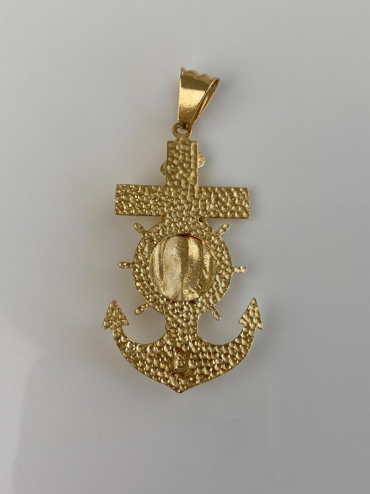 Vintage Solid 18k Yellow Gold Religious Anchor Charm