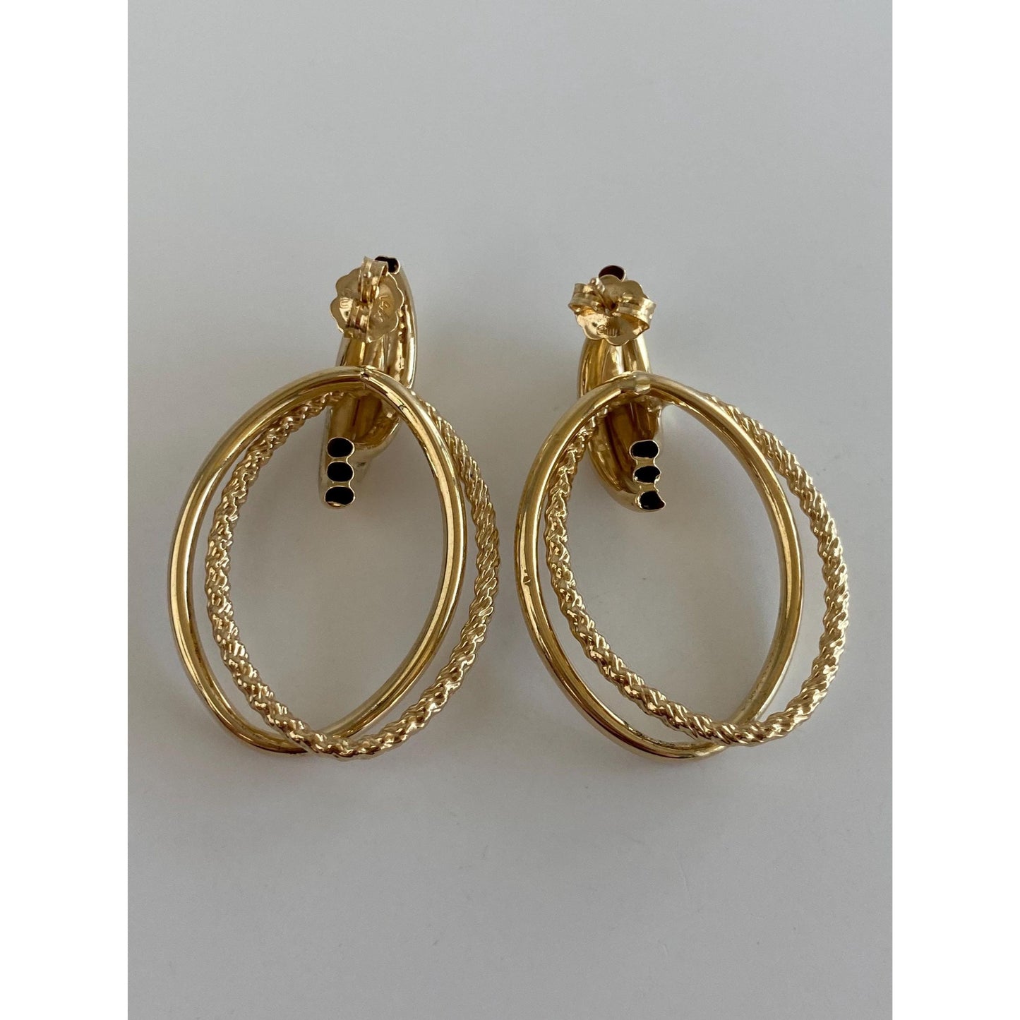 Vintage 14k Yellow Gold Layered Stud Earrings