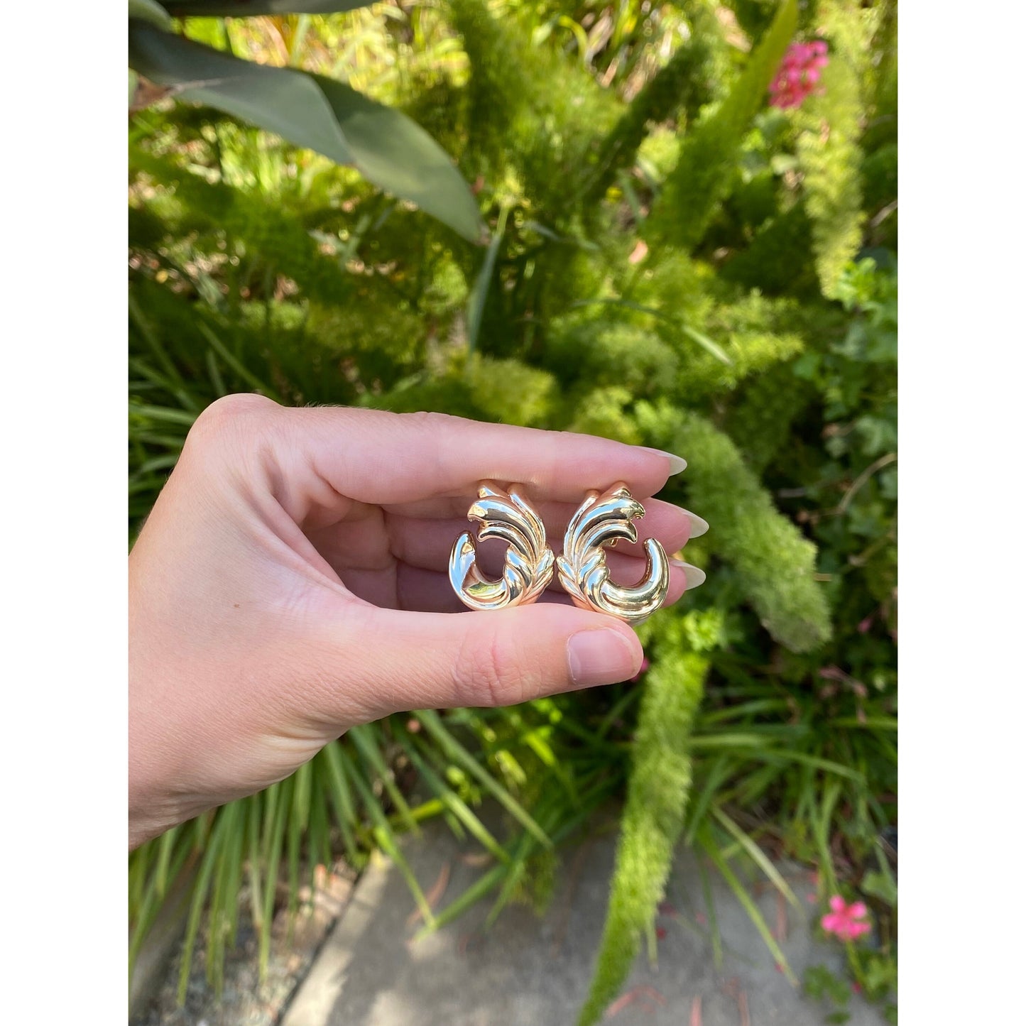 Vintage 14k Yellow Gold Fancy Drop Earrings