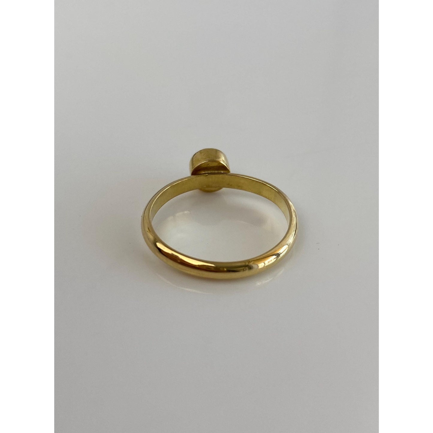 Vintage Solid 18k Yellow Gold Yellow Green Diamond Ring - Size 6.75