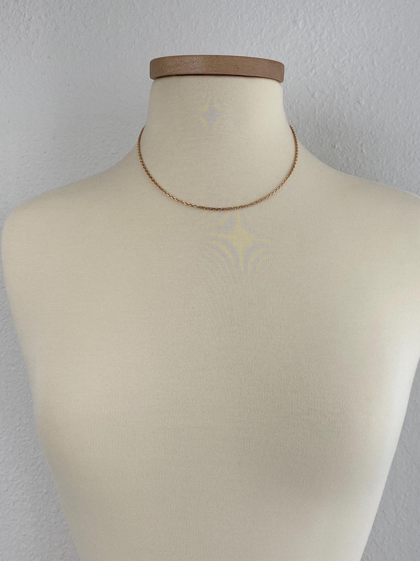 Vintage Solid 14k Rosey Gold Biker Link Chain Necklace - 17.5 inches