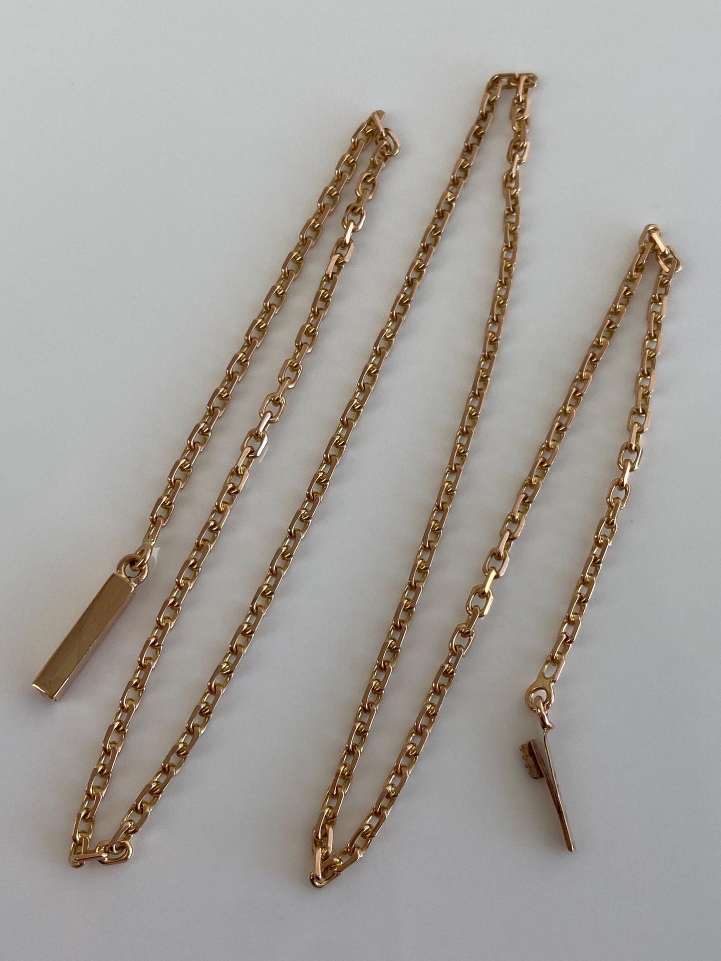 Vintage Solid 14k Rosey Gold Biker Link Chain Necklace - 17.5 inches