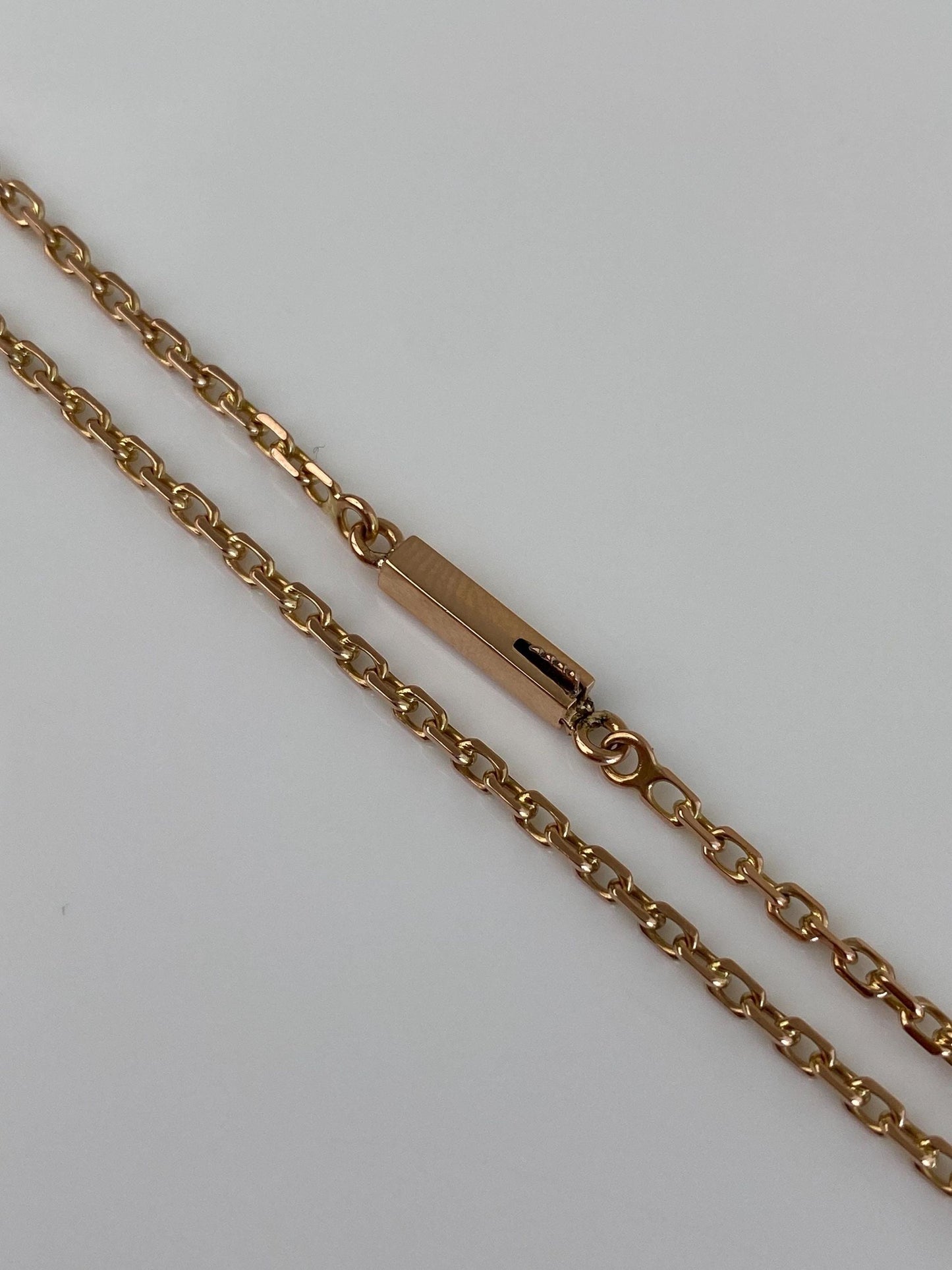 Vintage Solid 14k Rosey Gold Biker Link Chain Necklace - 17.5 inches