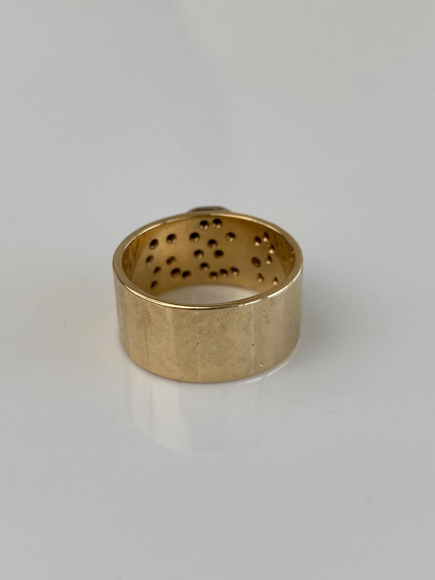 Vintage Solid 14k White & Yellow Gold Diamonds Initials 'SDR' Ring - Size 8.5