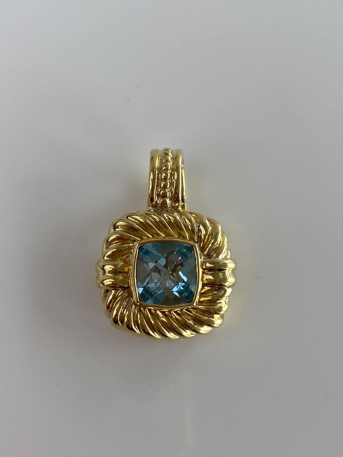 David Yurman Vintage Solid 18k Yellow Gold Rose Cut Topaz Charm