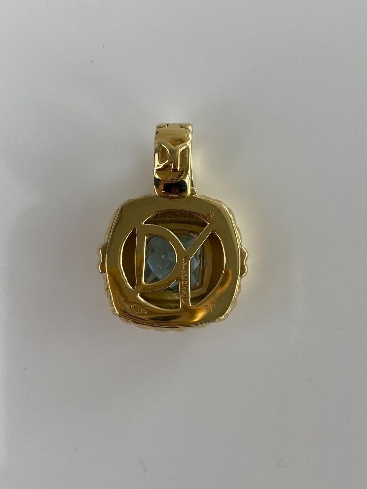 David Yurman Vintage Solid 18k Yellow Gold Rose Cut Topaz Charm
