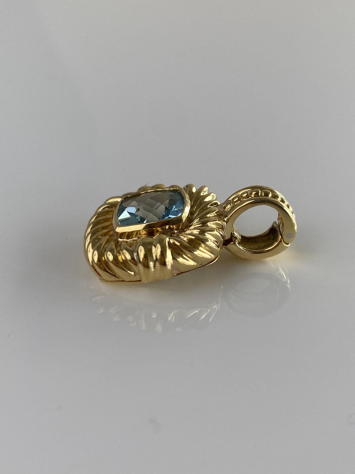 David Yurman Vintage Solid 18k Yellow Gold Rose Cut Topaz Charm