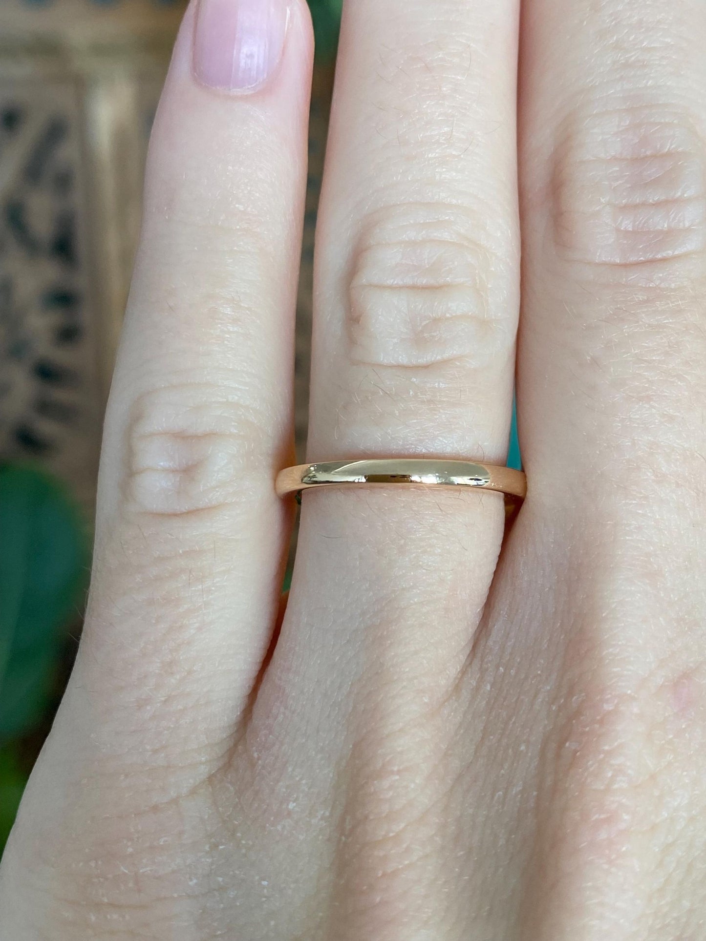 Vintage Solid 18k Rosey Gold Ring Band - Size 5.75