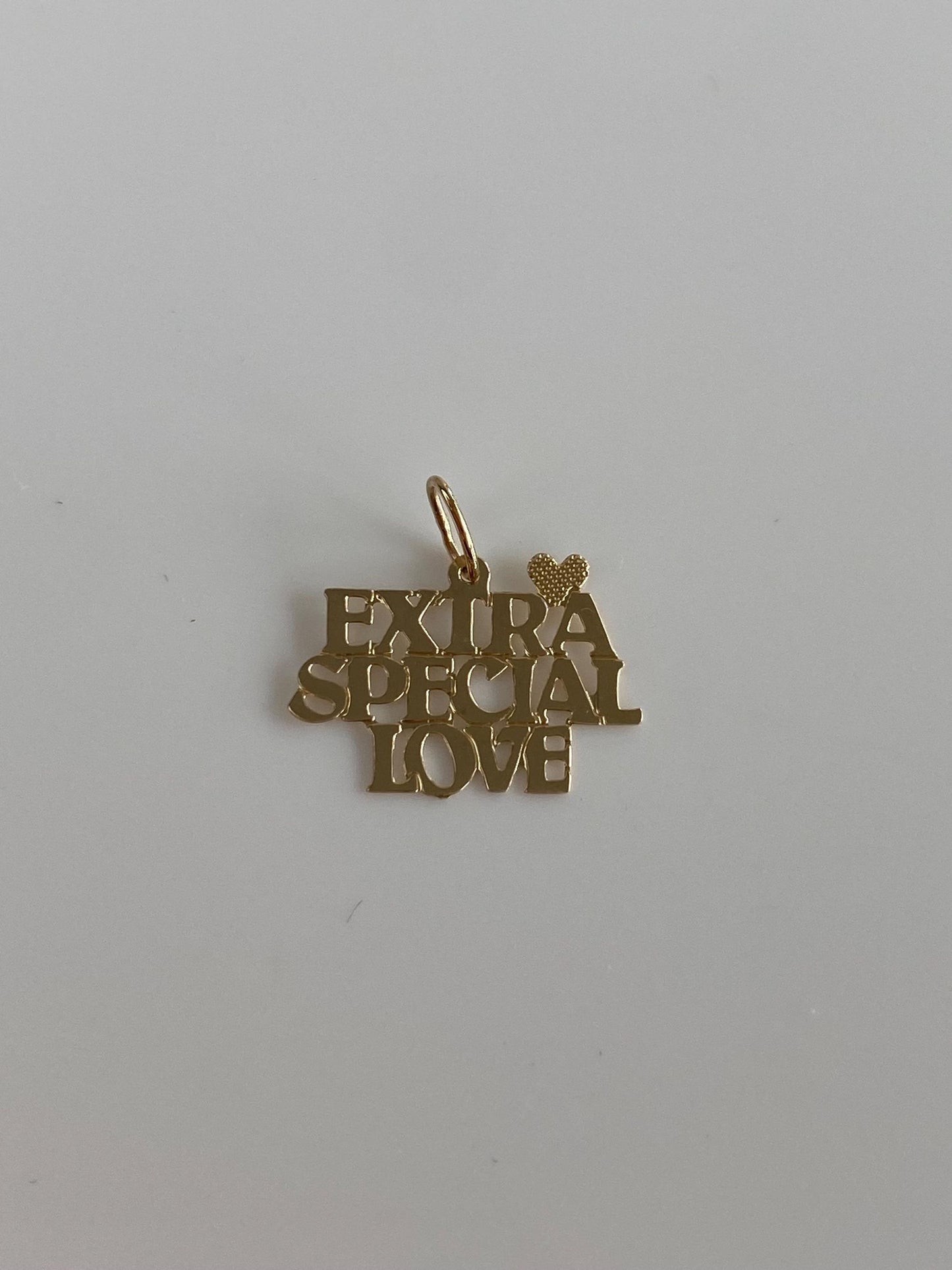 Solid 14k Yellow Gold 'Extra Special Love' Charm
