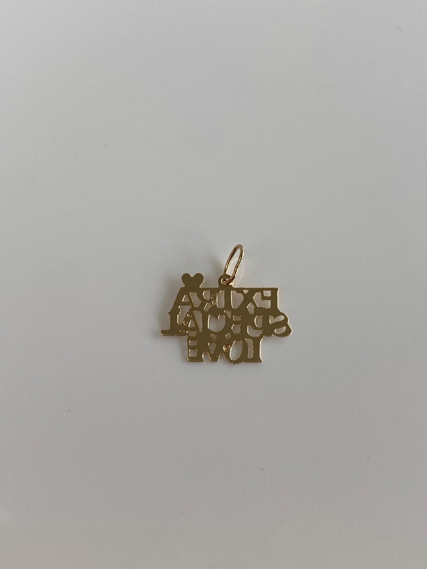 Solid 14k Yellow Gold 'Extra Special Love' Charm