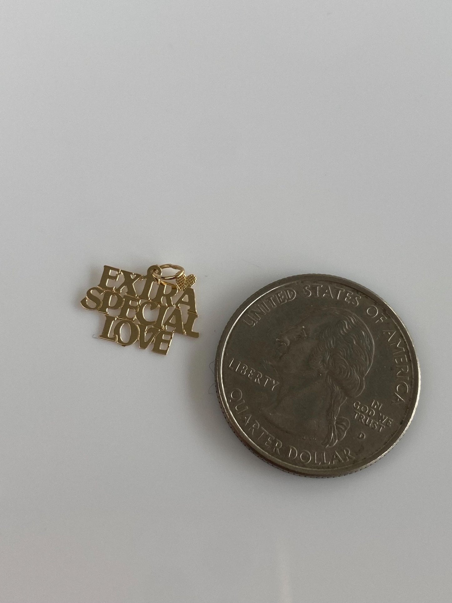 Solid 14k Yellow Gold 'Extra Special Love' Charm