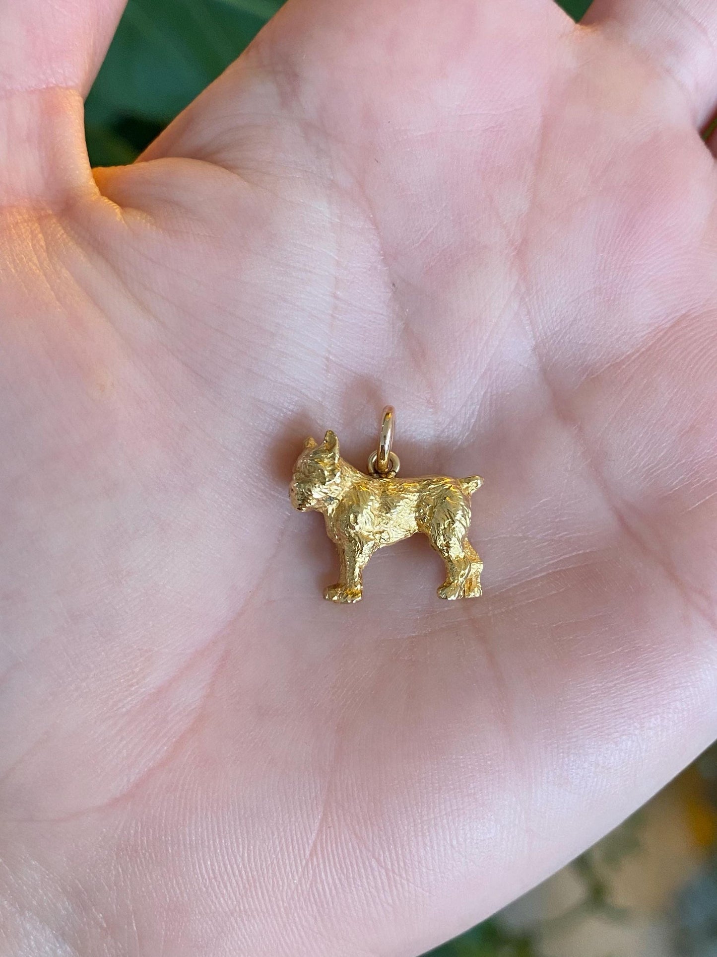 Vintage Solid 18k Yellow Gold Brussels Griffon Dog Charm