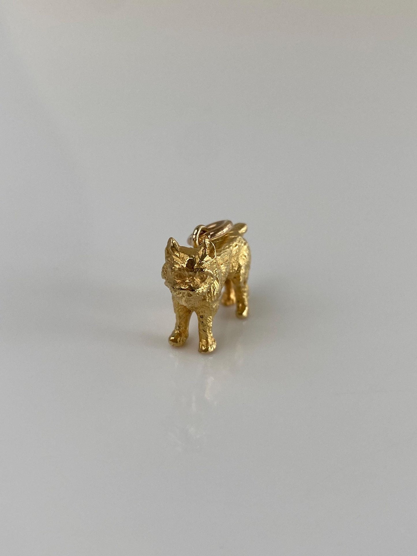 Vintage Solid 18k Yellow Gold Brussels Griffon Dog Charm