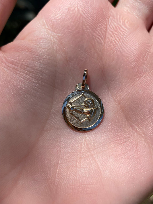 Vintage Solid 14k Yellow Gold Sagittarius Zodiac Charm