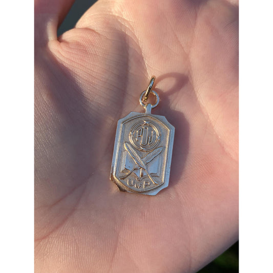 Vintage Solid 10k Yellow Gold College U of P Editors Charm