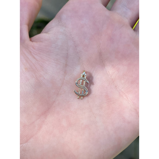 Vintage Solid 14k Yellow Gold Money Symbol Charm