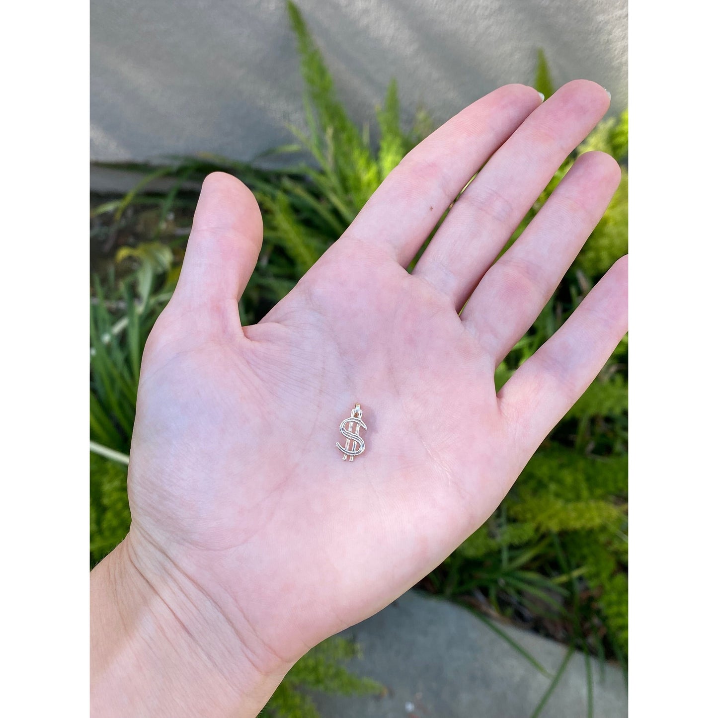 Vintage Solid 14k Yellow Gold Money Symbol Charm