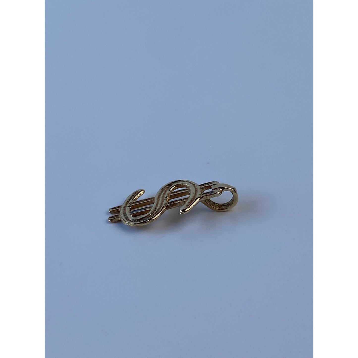 Vintage Solid 14k Yellow Gold Money Symbol Charm