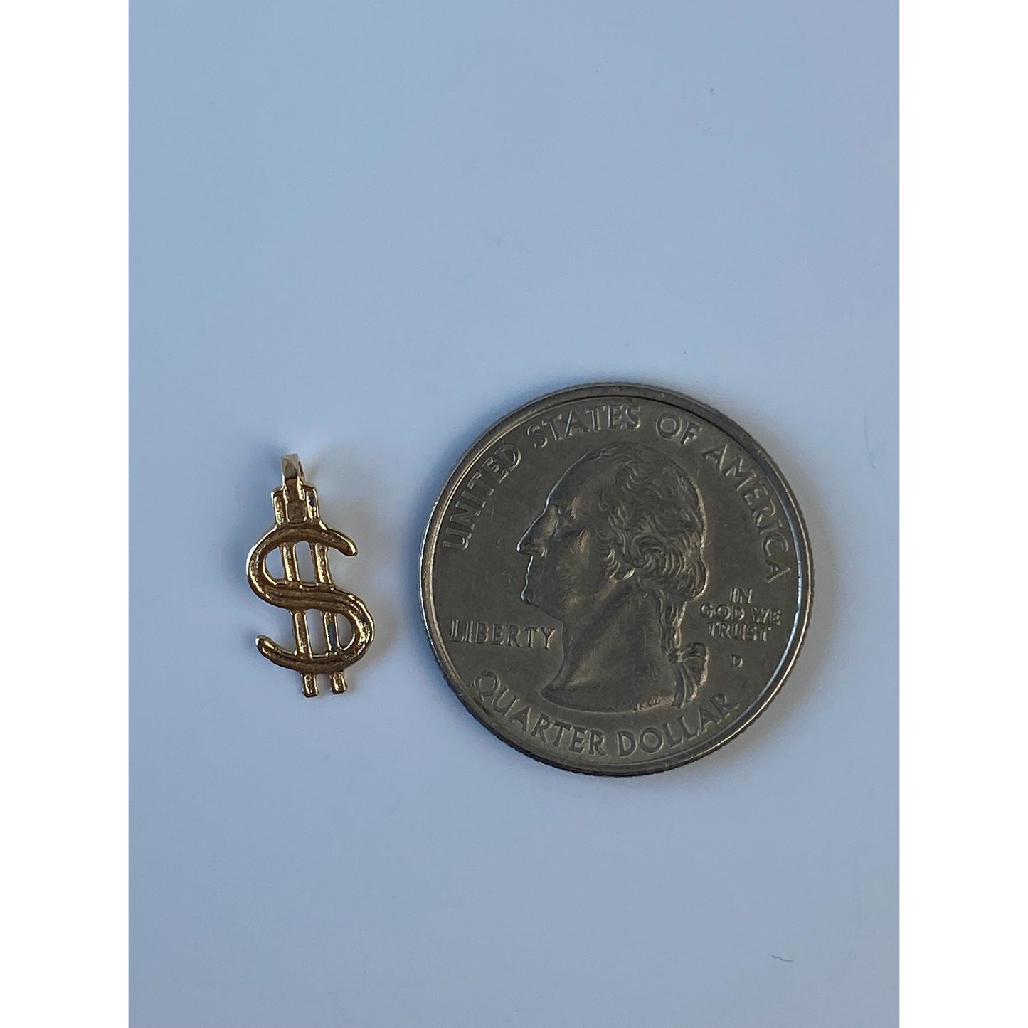 Vintage Solid 14k Yellow Gold Money Symbol Charm