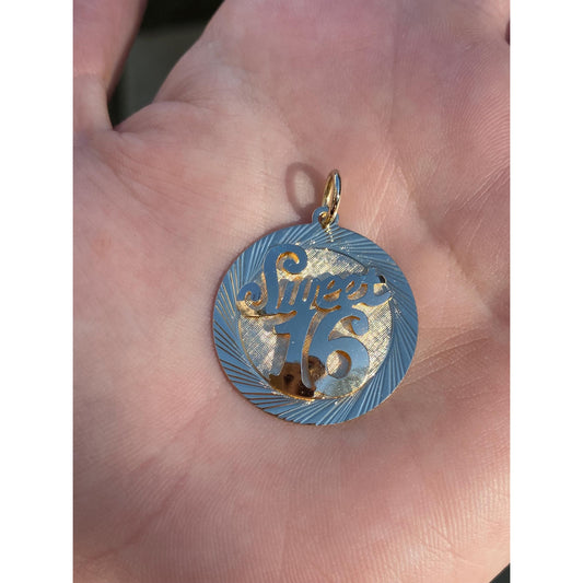 Vintage Solid 14k Sweet 16 Charm